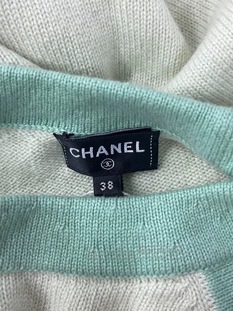 Chanel Chanel Green off-the-shoulder halter cashmere long sleeves Size XS / US 0-2 / IT 36-38 - 3 Thumbnail