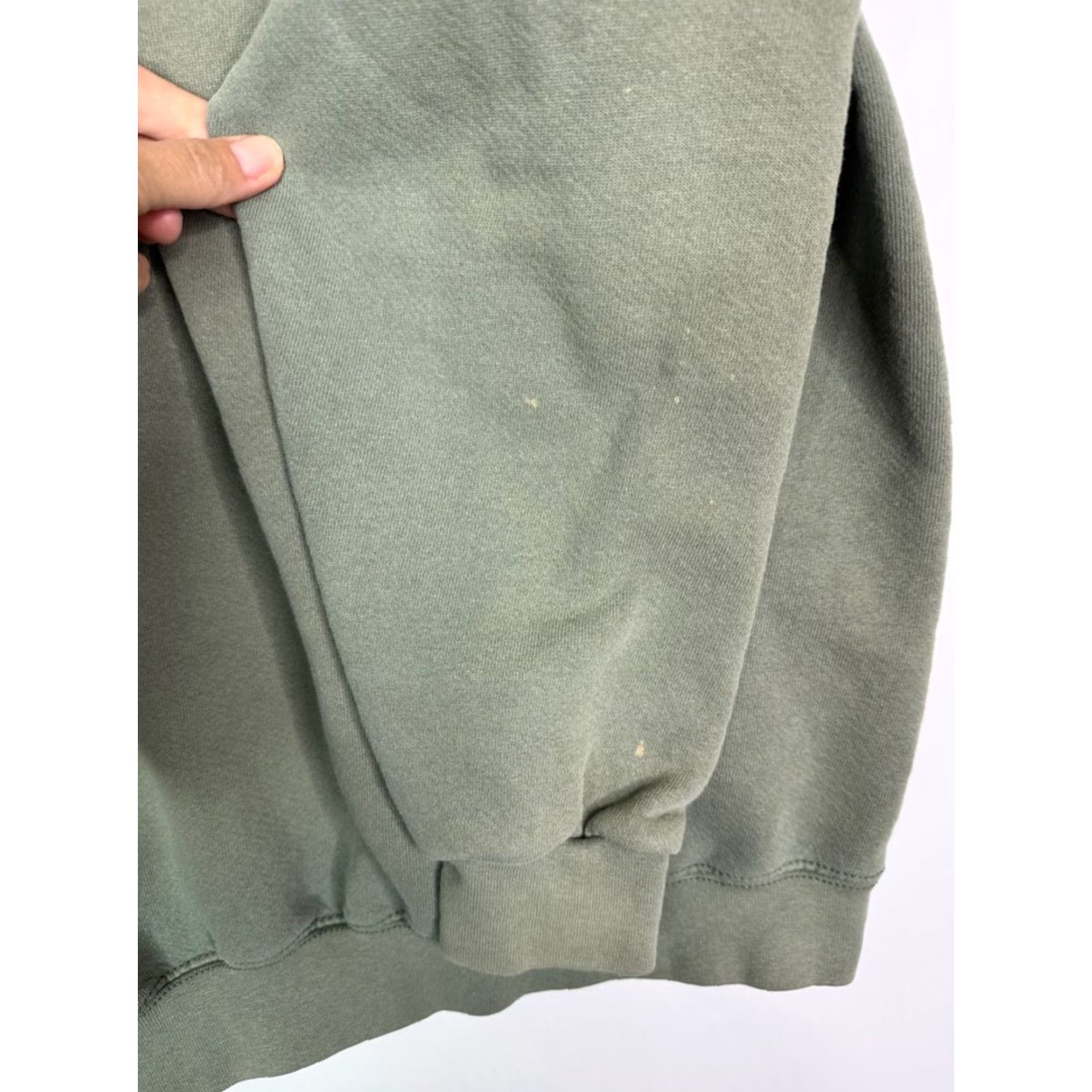Nike VINTAGE Nike Center Fuzzy Spellout Olive Green Crew Sweatshirt Hoodie Mens M Size US M / EU 48-50 / 2 - 6 Thumbnail