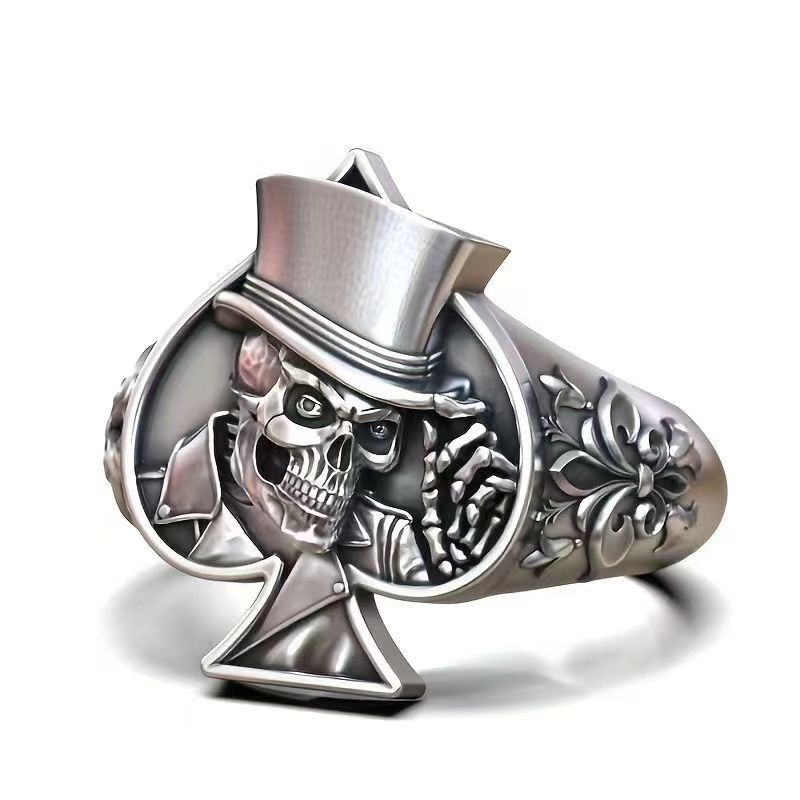 Jewelry Skull Modern Jewelry Rings Open Size Chrome Ring (Size 7-13) Size ONE SIZE - 6 Thumbnail