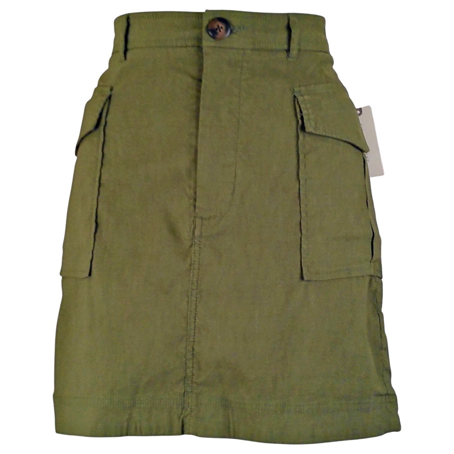 Anthropologie Maeve Anthropologie Moss Green Cargo Mini Skirt SMALL Size 28" / US 6 / IT 42 - 2 Thumbnail