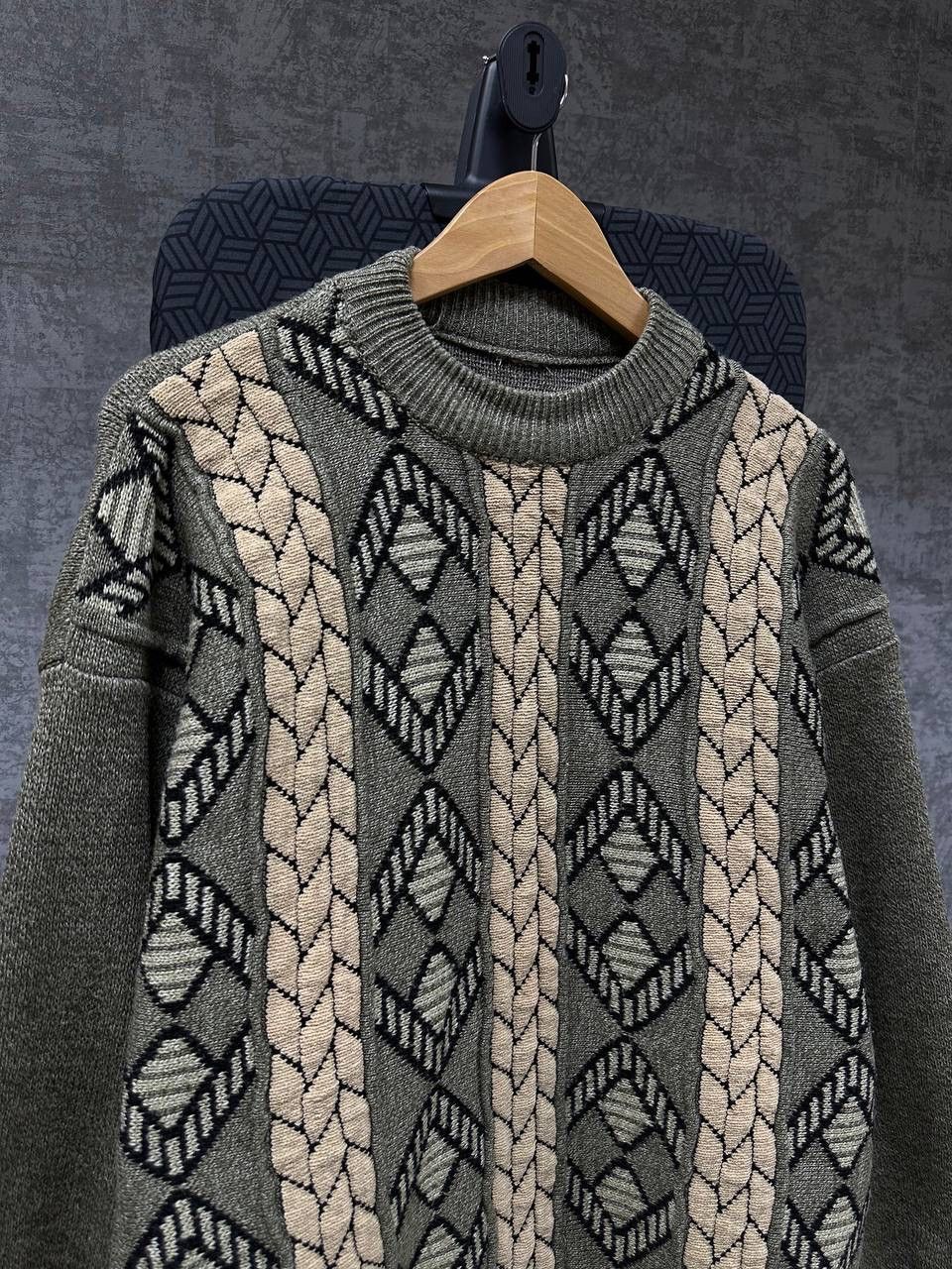 Coogi × Vintage Vintage Avant Garde Coogi Style Knit Sweater Green Size US M / EU 48-50 / 2 - 11 Thumbnail