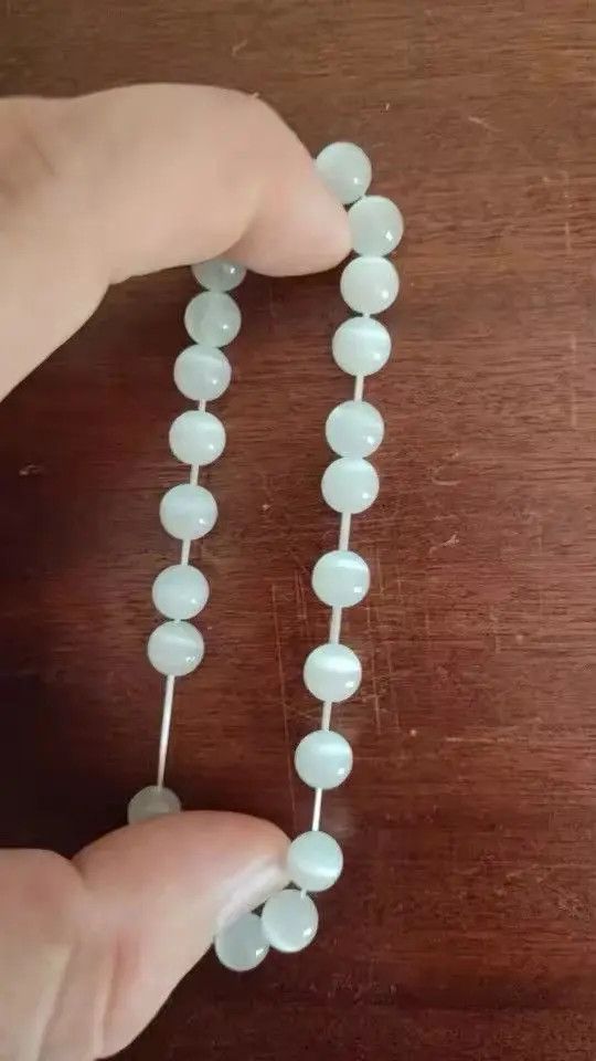 Jewelry 8 Mm White Cat Eyes Bracelet Size ONE SIZE - 3 Thumbnail