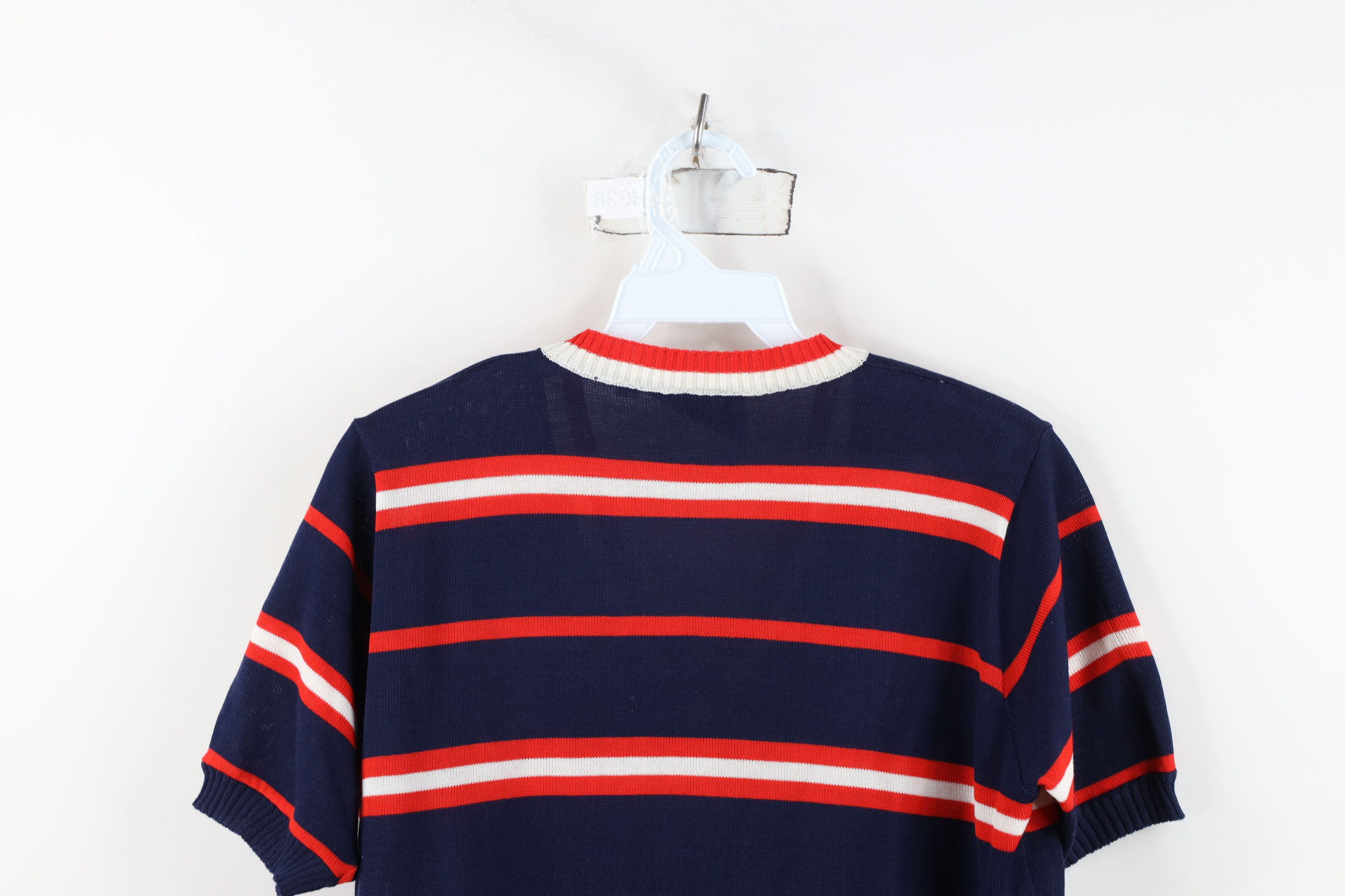 Vintage Vintage 70s Streetwear Sailing Knit Short Sleeve Sweater Size XL / US 12-14 / IT 48-50 - 10 Thumbnail