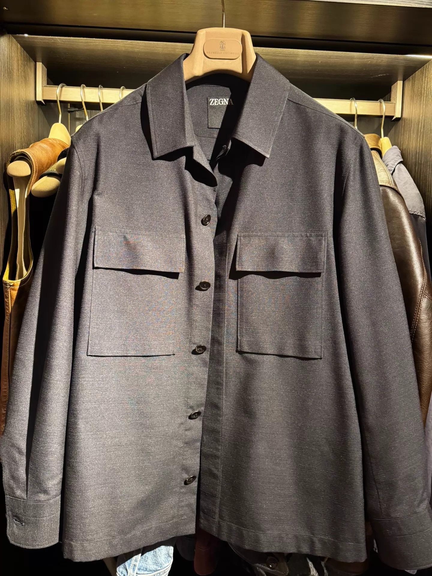 Ermenegildo Zegna ZEGNA UXV02A9 Men's Silk Shirt Jacket S Size US S / EU 44-46 / 1 - 1 Thumbnail