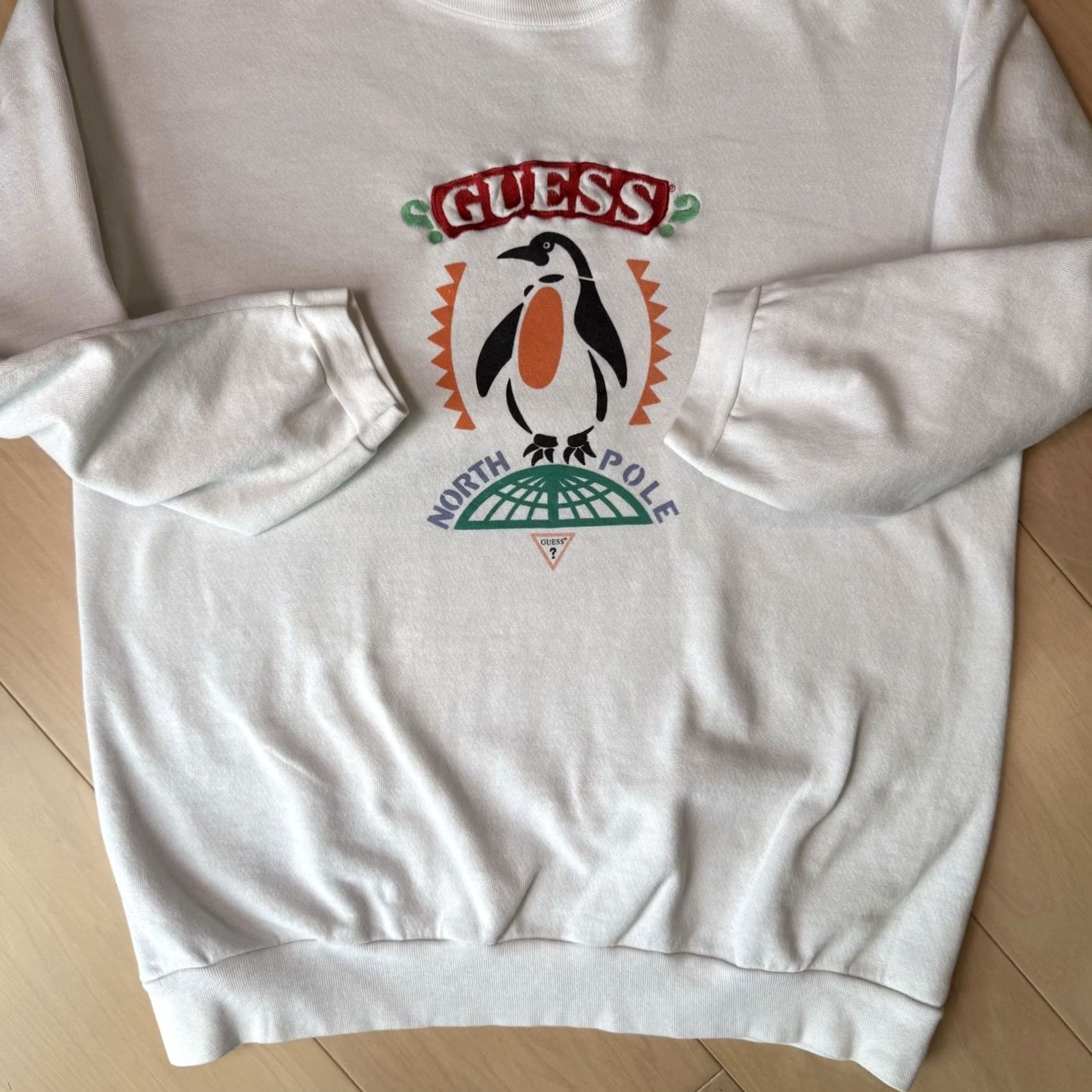 Guess VINTAGE GUESS Sweatshirt OSFA White 90s Fleece Penguin Made in USA Men Size US M / EU 48-50 / 2 - 6 Thumbnail