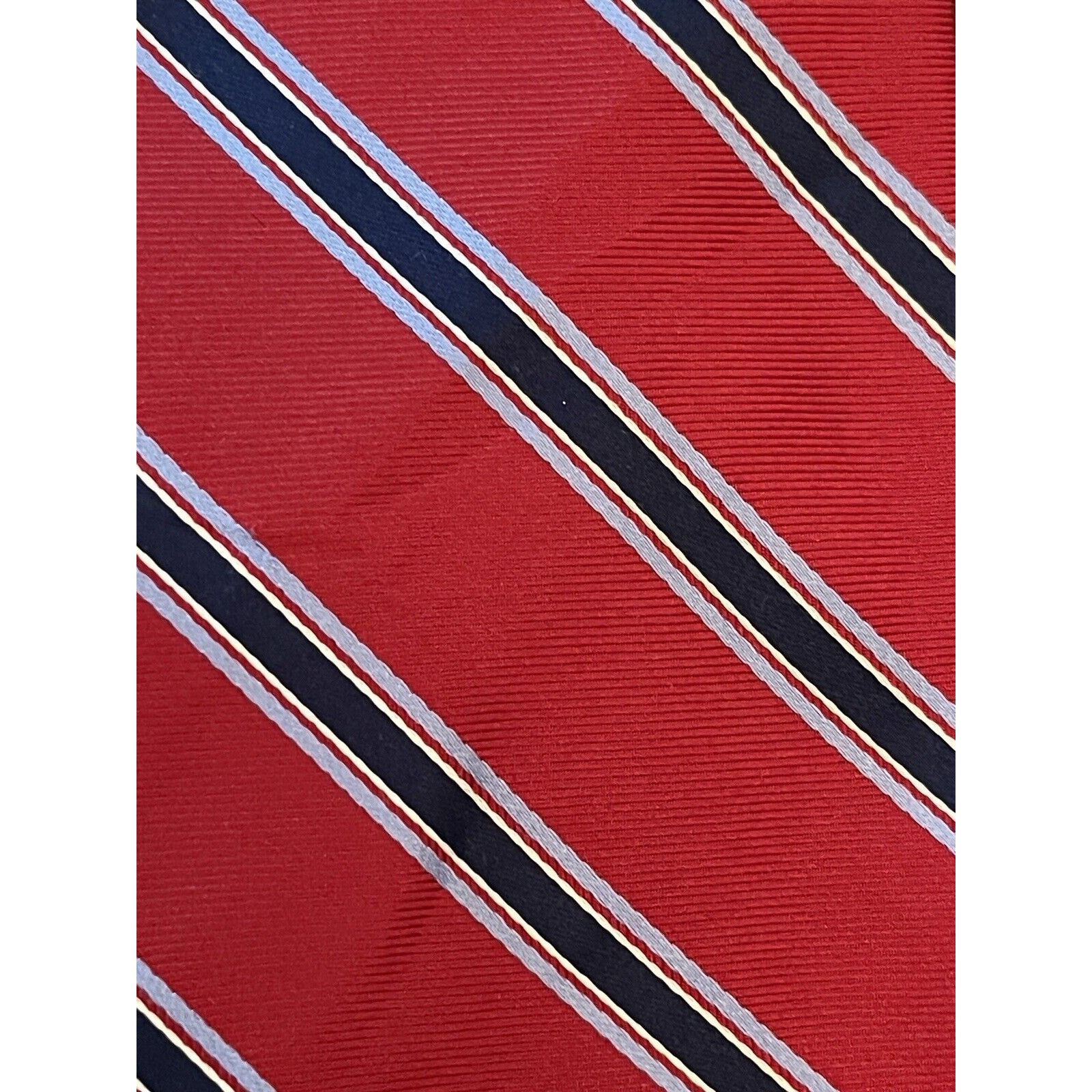 Bass Bass Red Blue 100% Silk Men’s Neck Tie Made In China Size ONE SIZE - 9 Thumbnail