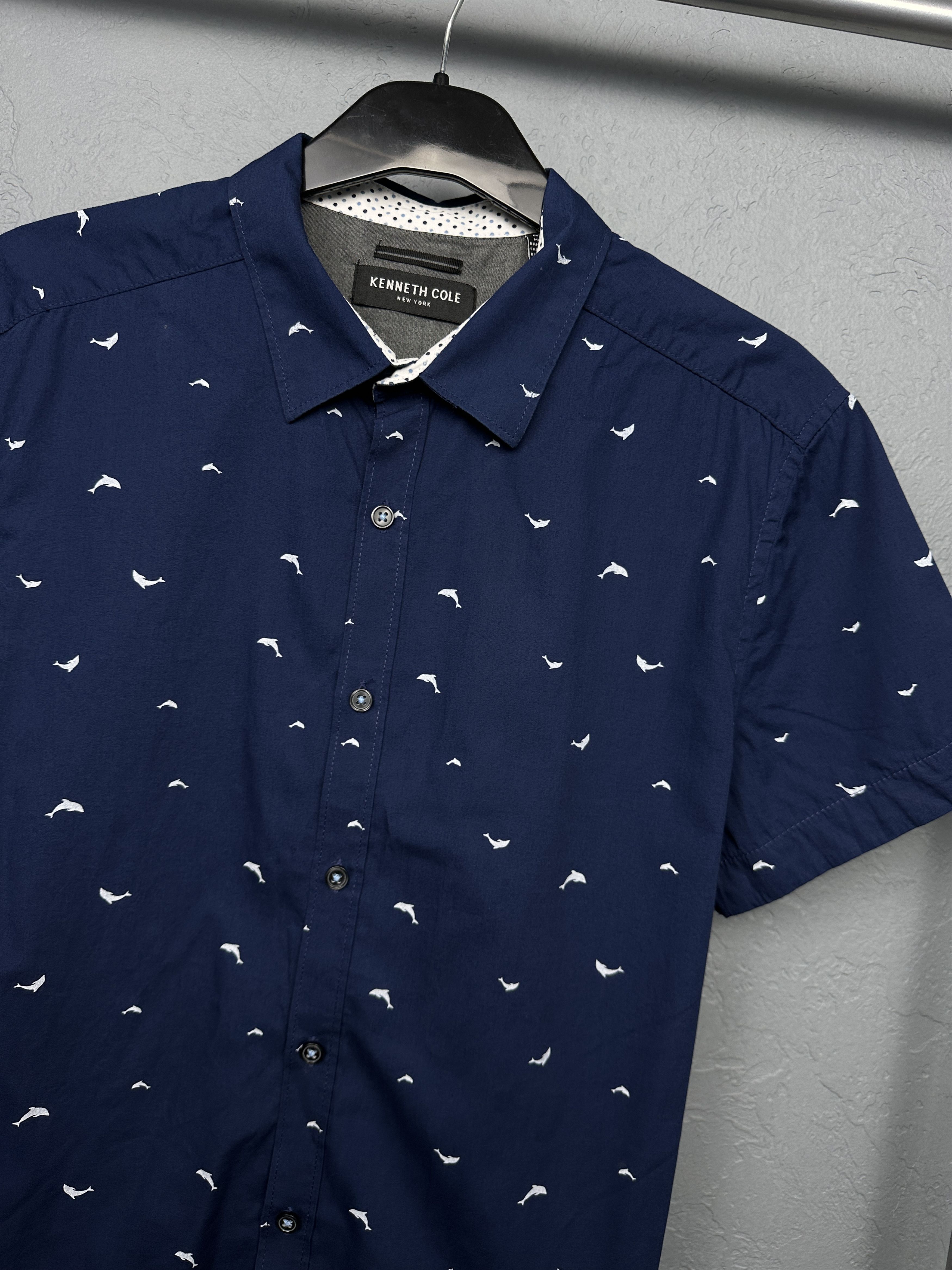 Kenneth Cole Kenneth Cole Mens Hawaiian Short Sleeve Shirt Size US M / EU 48-50 / 2 - 2 Thumbnail