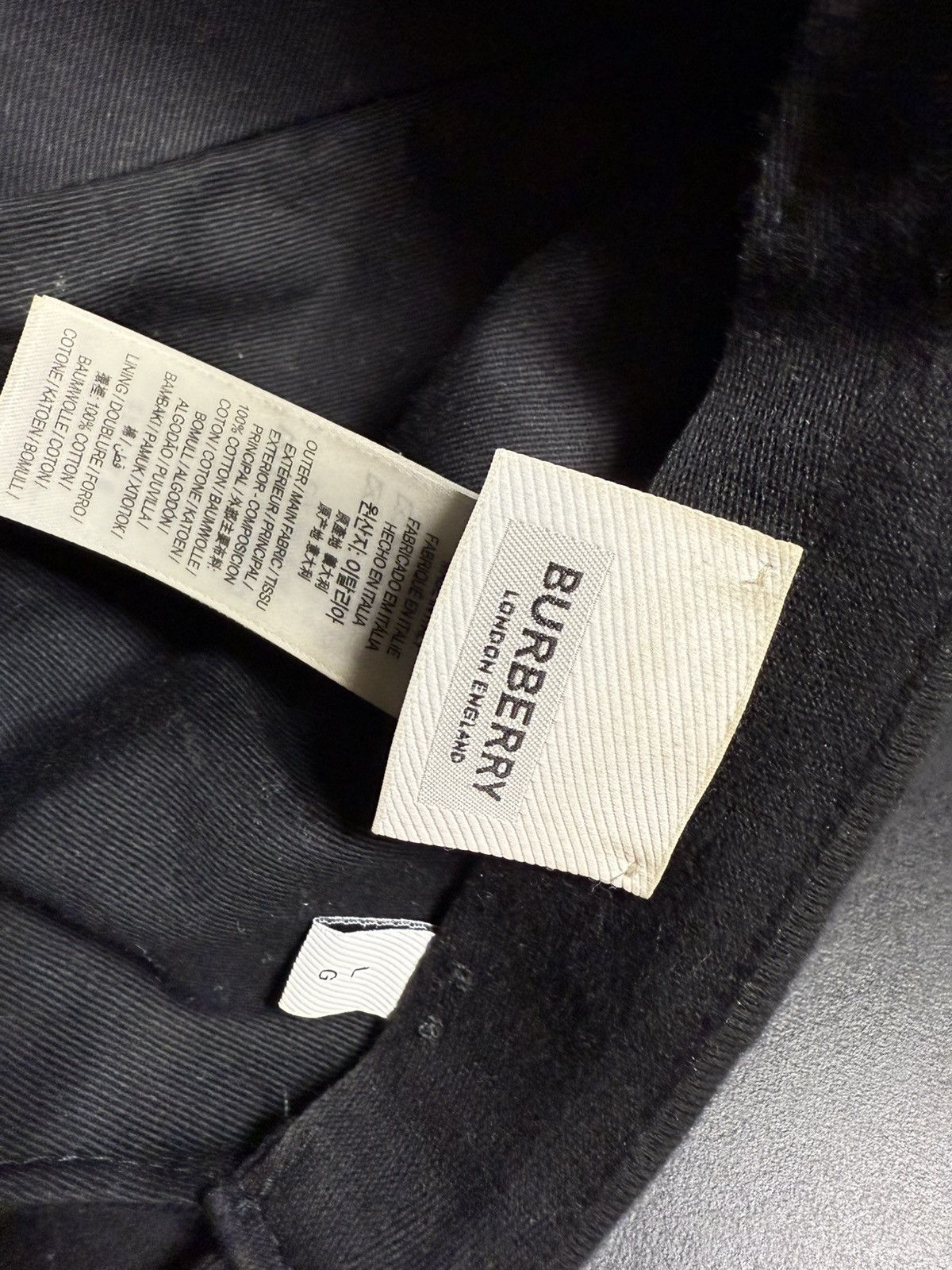 Burberry Authentic Burberry Monogram Motif Cap Cotton Large Black Size 46 - 9 Thumbnail