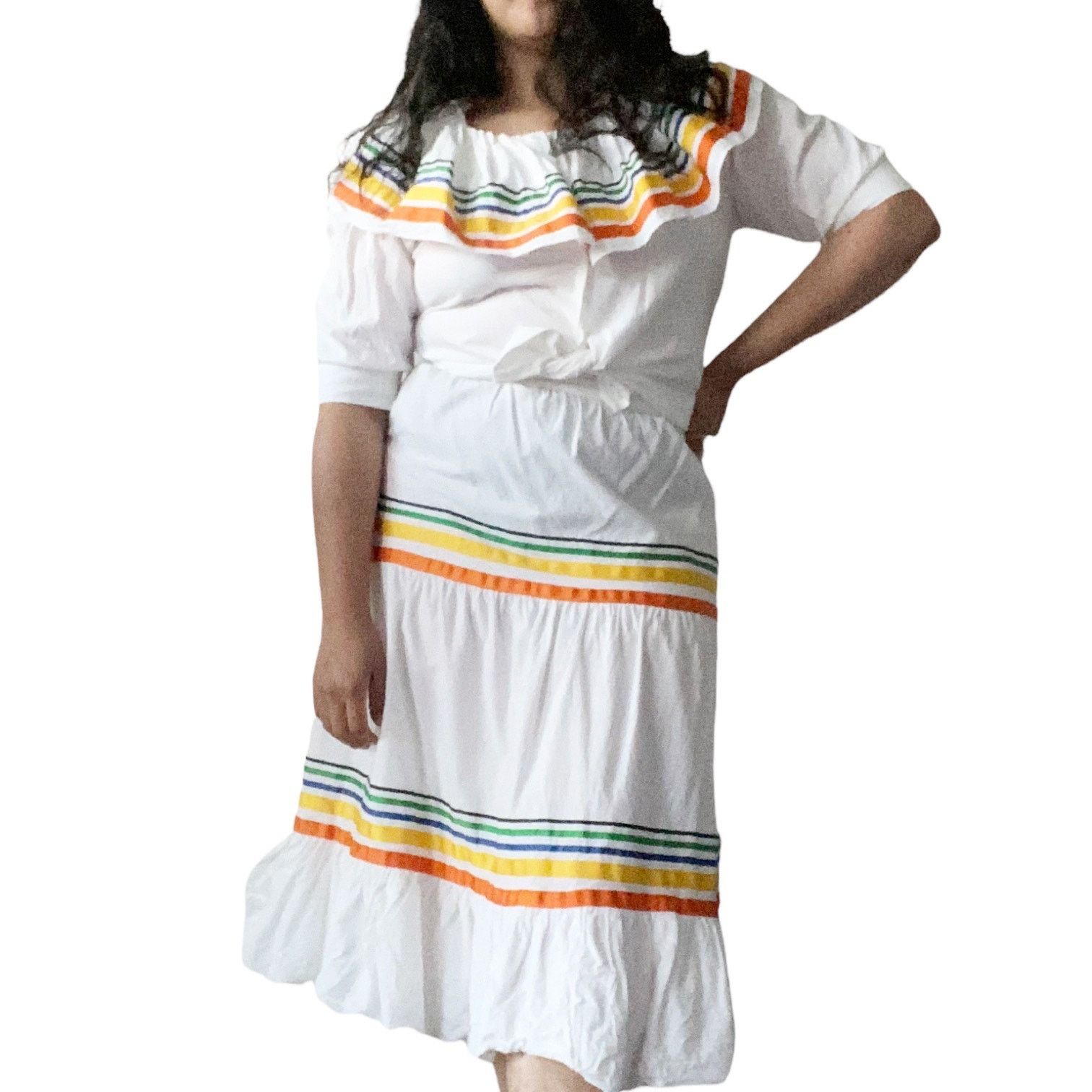 Vintage Vintage Howard Wolf Mexican Ruffle Collar Skirt Set Size XL / US 12-14 / IT 48-50 - 5 Thumbnail
