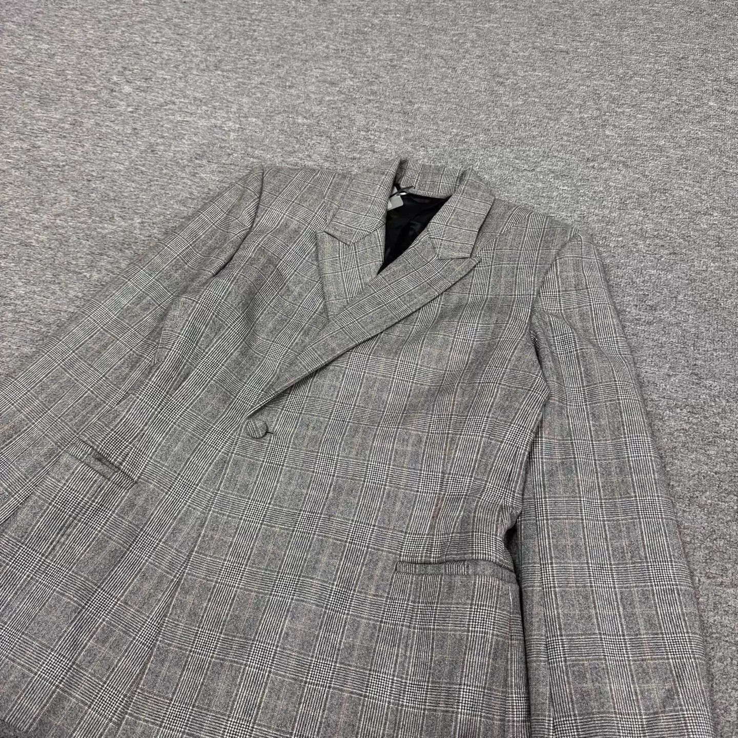 Balenciaga Balenciaga gray check fitted waist blazer 36 Size XS / US 0-2 / IT 36-38 - 4 Thumbnail