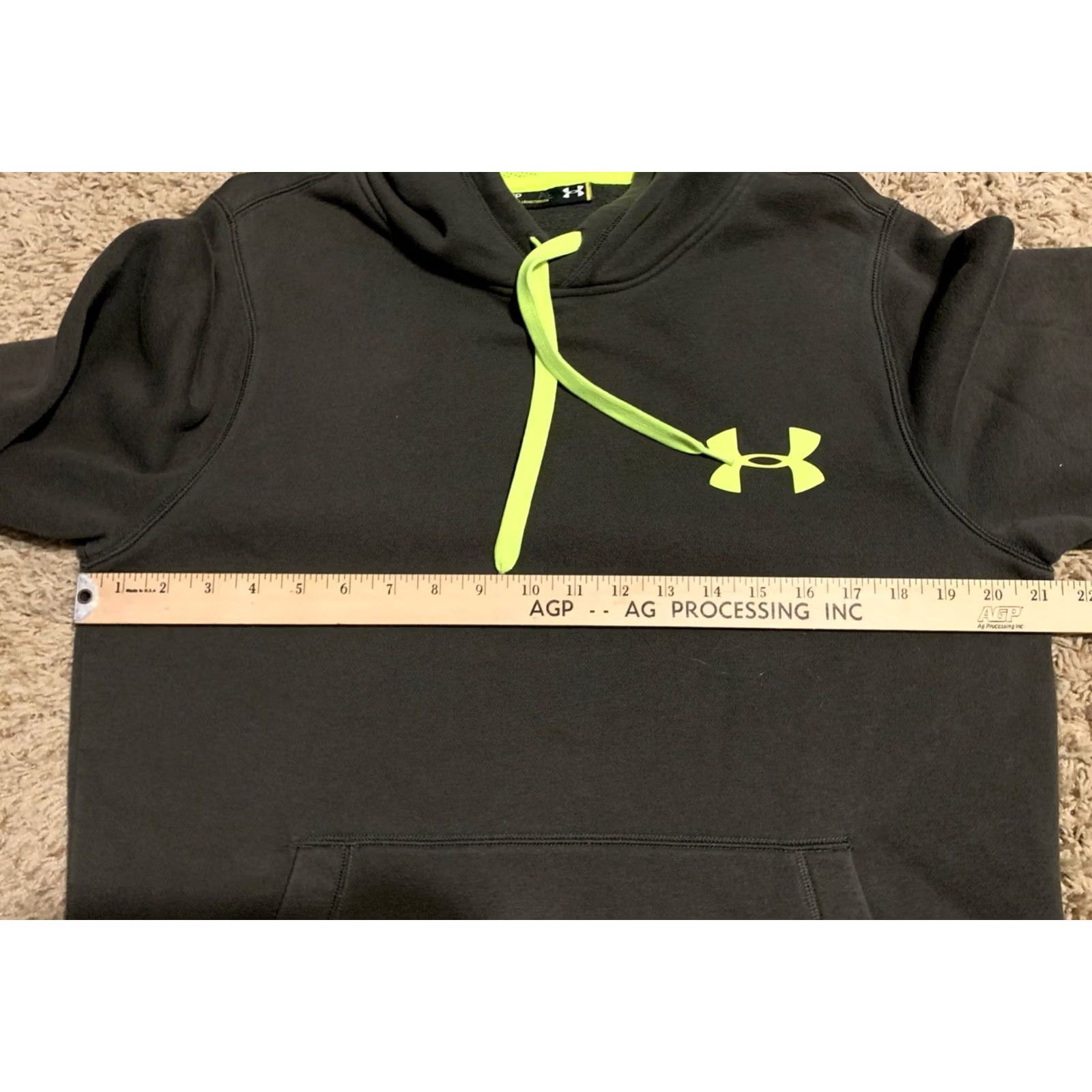 Under Armour Under Armour Hoodie Pullover Logo Pocket Dark Green Green S Regular Unisex Adults Shirt (Hooded, Zipless) Size US S / EU 44-46 / 1 - 3 Thumbnail