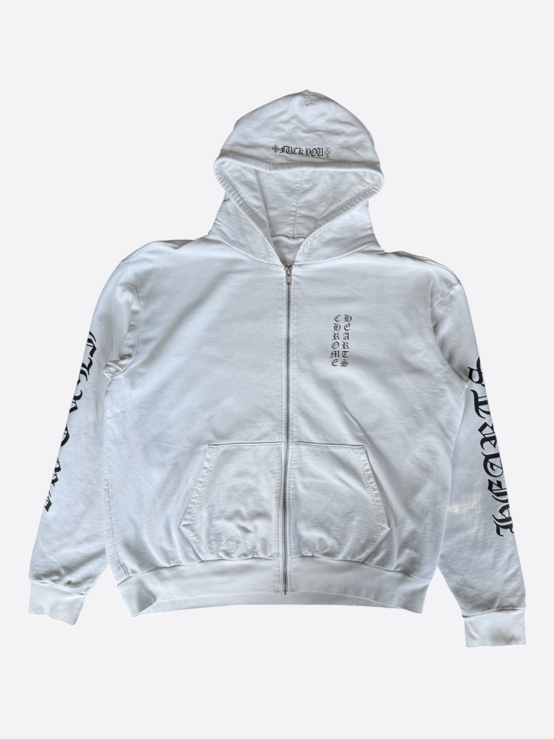 Chrome Hearts Chrome Hearts White & Black Script Logo Zip Up Hoodie Size US M / EU 48-50 / 2 - 1 Thumbnail