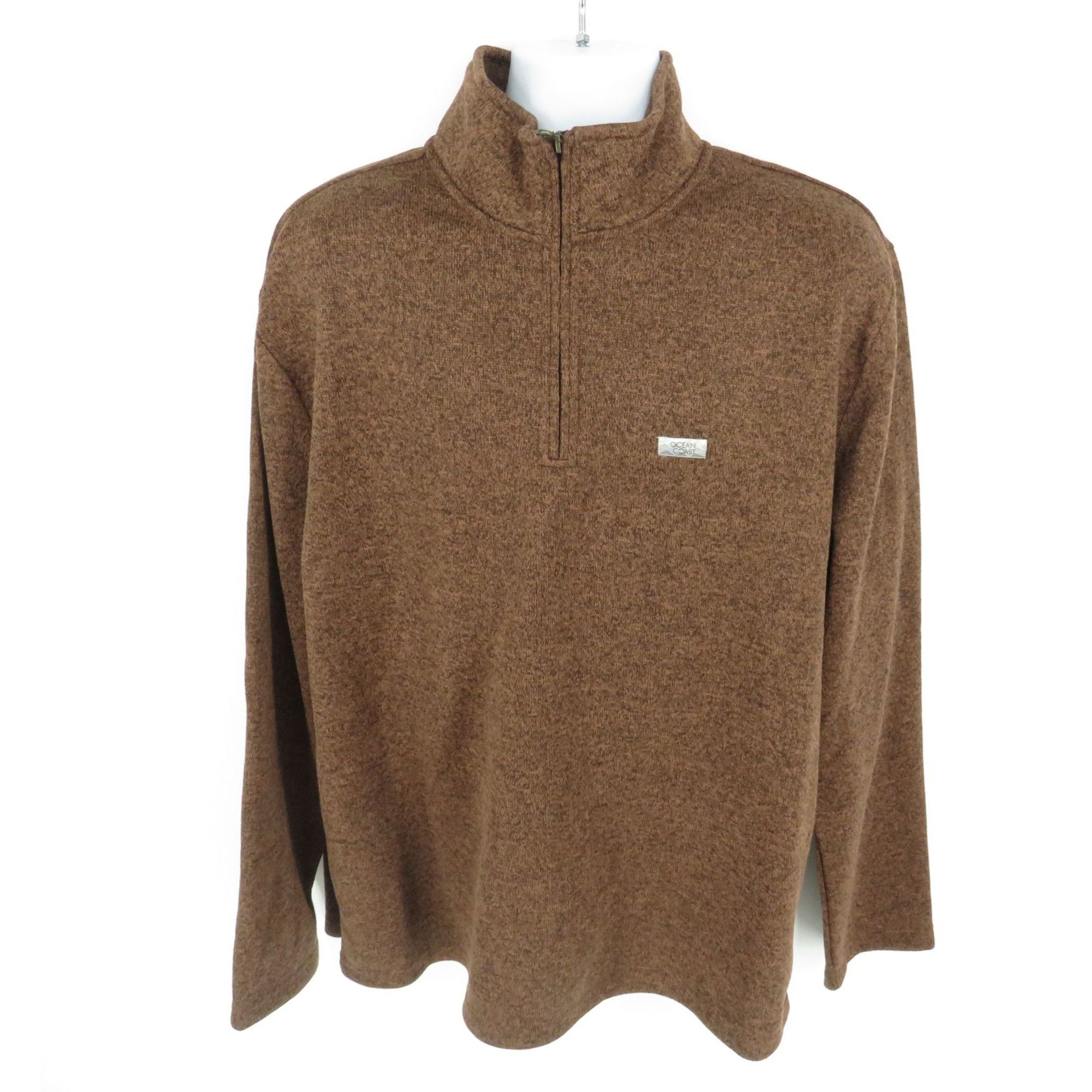Other Ocean & Coast Big & Tall Brown Quarter Zip Pullover Sweater Size US L / EU 52-54 / 3 - 1 Thumbnail