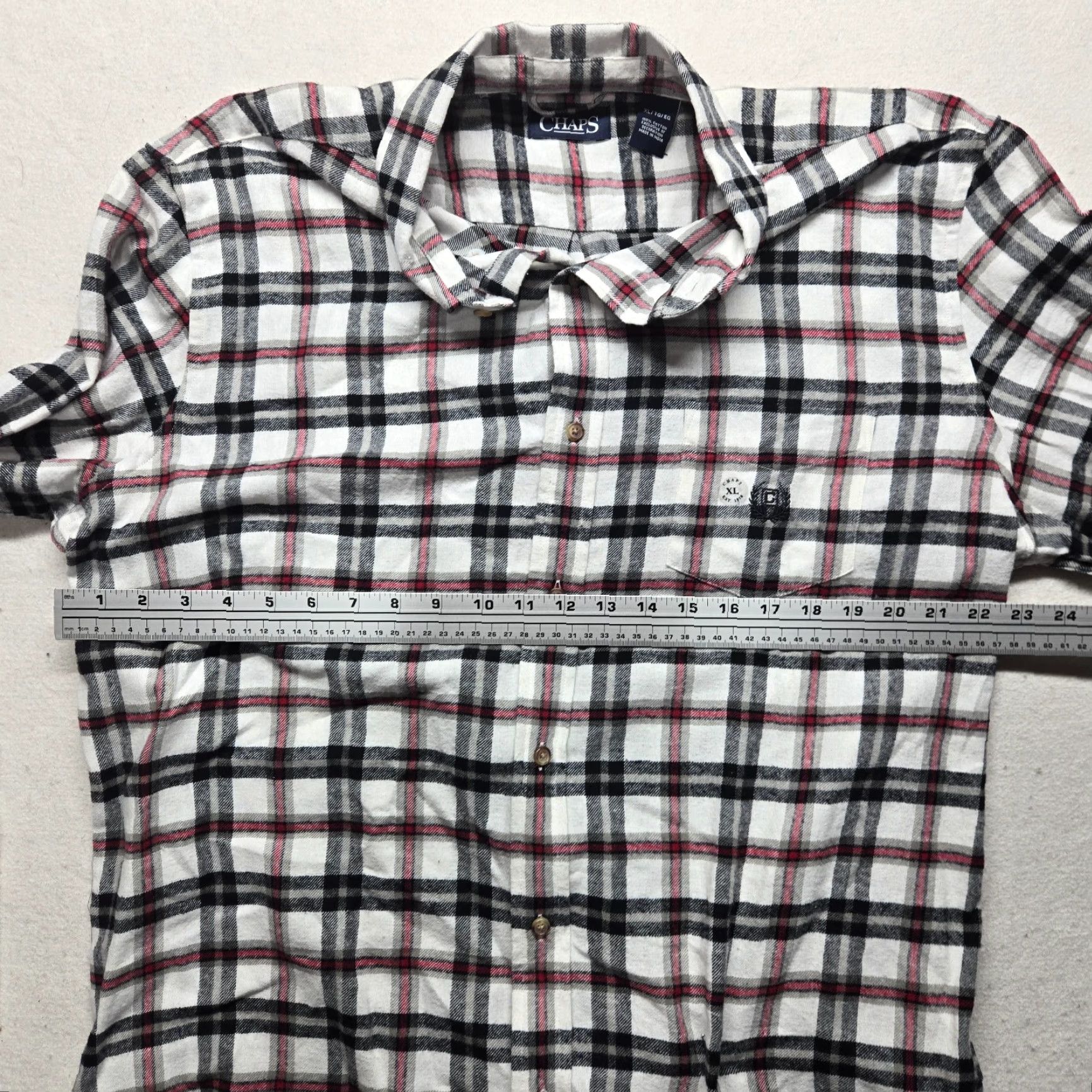 Chaps Chaps Shirt Button-Up XL Mens Flannel Checkered Multicolor Cotton Long Sleeve Casual Button-Down Size US XL / EU 56 / 4 - 7 Thumbnail
