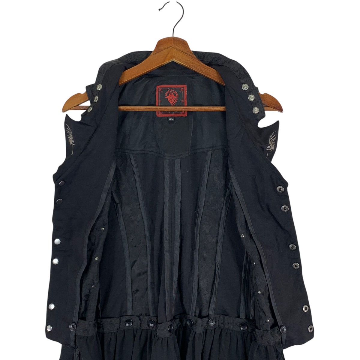 Designer VINTAGE ARCA ET OVIS BAT WING GOTHIC BLACK BLOUSE Size XL / US 12-14 / IT 48-50 - 7 Thumbnail