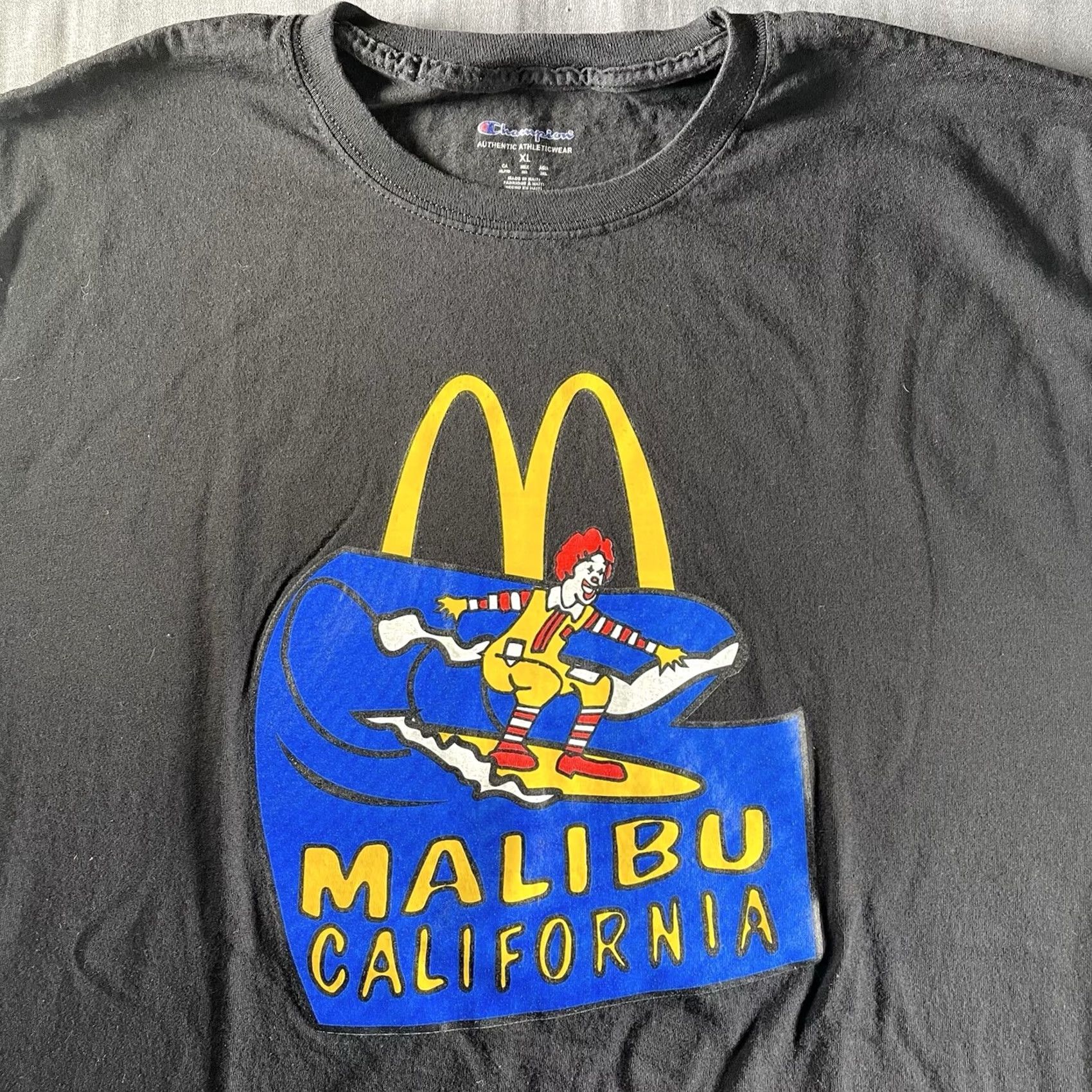 Champion Champion Tee Men’s XL Black California Surf Ronald McDonald Malibu California Tee (Men’s XL) Size US XL / EU 56 / 4 - 2 Thumbnail