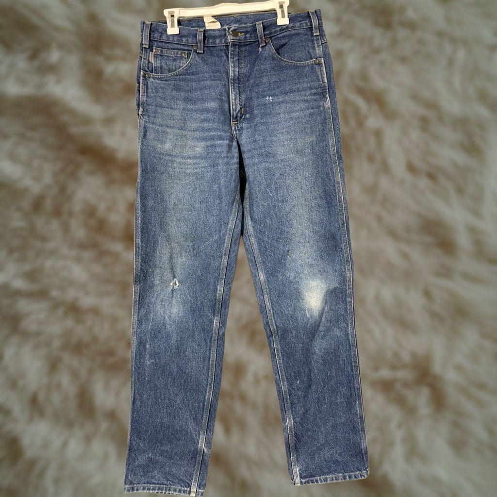 Carhartt Carhartt Jeans Men's 34x36 Blue Denim B234 Relaxed Fit Workwear Grunge Jeans Regular 34 Blue 5-Pocket Denim Carhartt B17 Straight Mens Size US 34 / EU 50 - 1 Thumbnail
