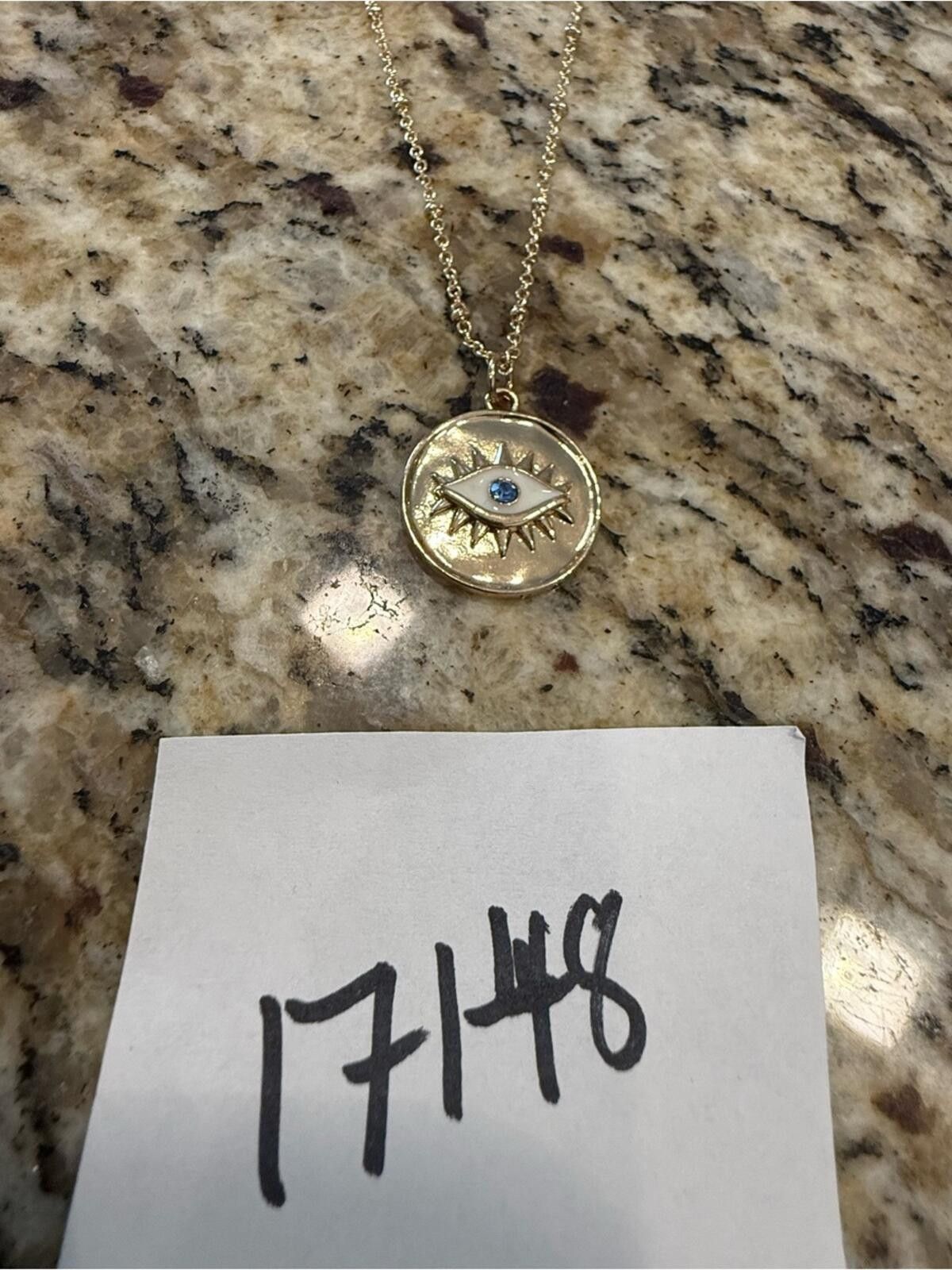 Other Evil eye necklace gold tone adjustable chain lobster clasp Size ONE SIZE - 8 Thumbnail