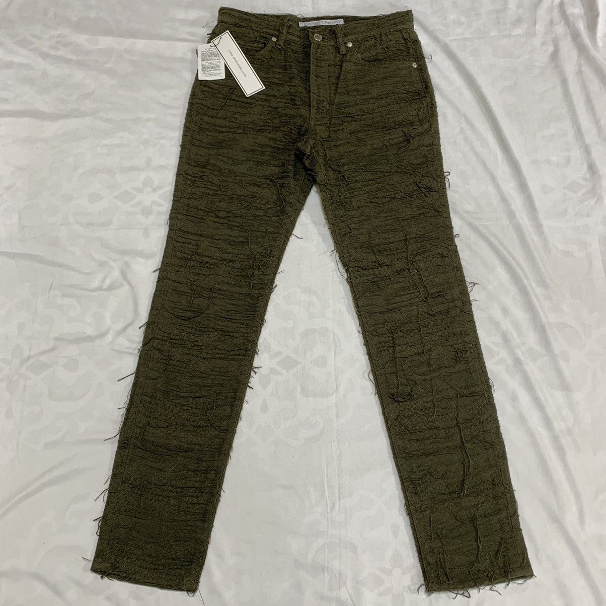 image of John Lawrence Sullivan Destroy Jeans in Green, Men's (Size 36)