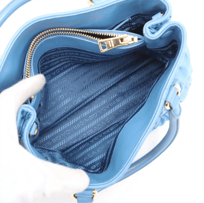 Prada Nappa Gaufre Nylon Leather Handbag Size ONE SIZE - 7 Thumbnail
