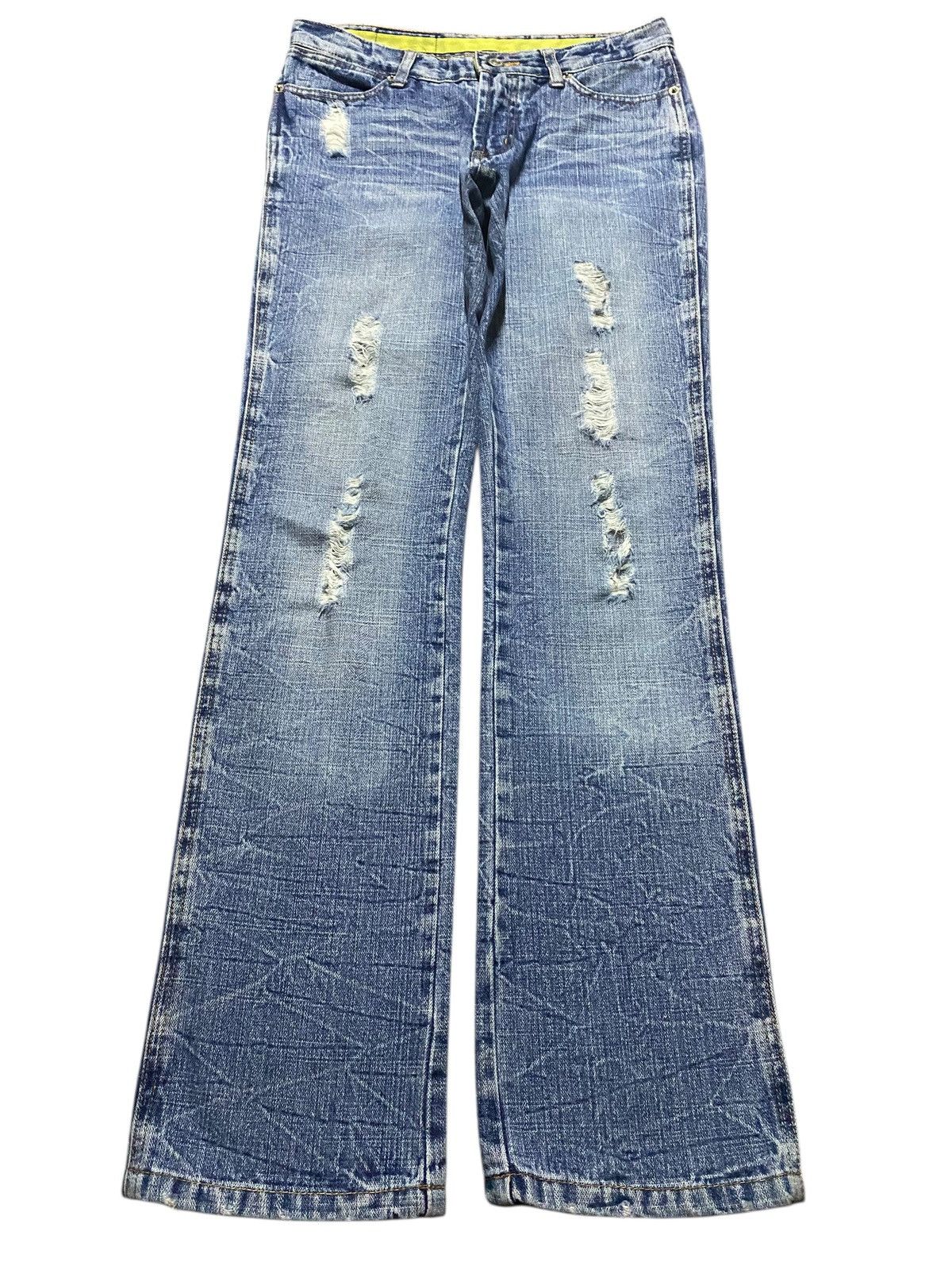 Japanese Brand Vintage Japanese Brand M2368 Nice Distressed Loose Jeans Size US 29 - 1 Thumbnail