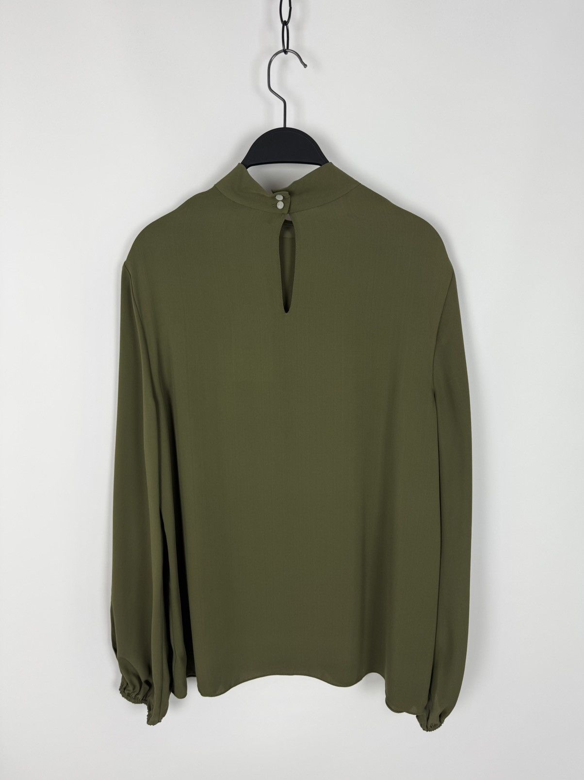 Theory NWT Theory Mock Neck Silk Blouse Top Long Sleeve Size L / US 10 / IT 46 - 11 Thumbnail