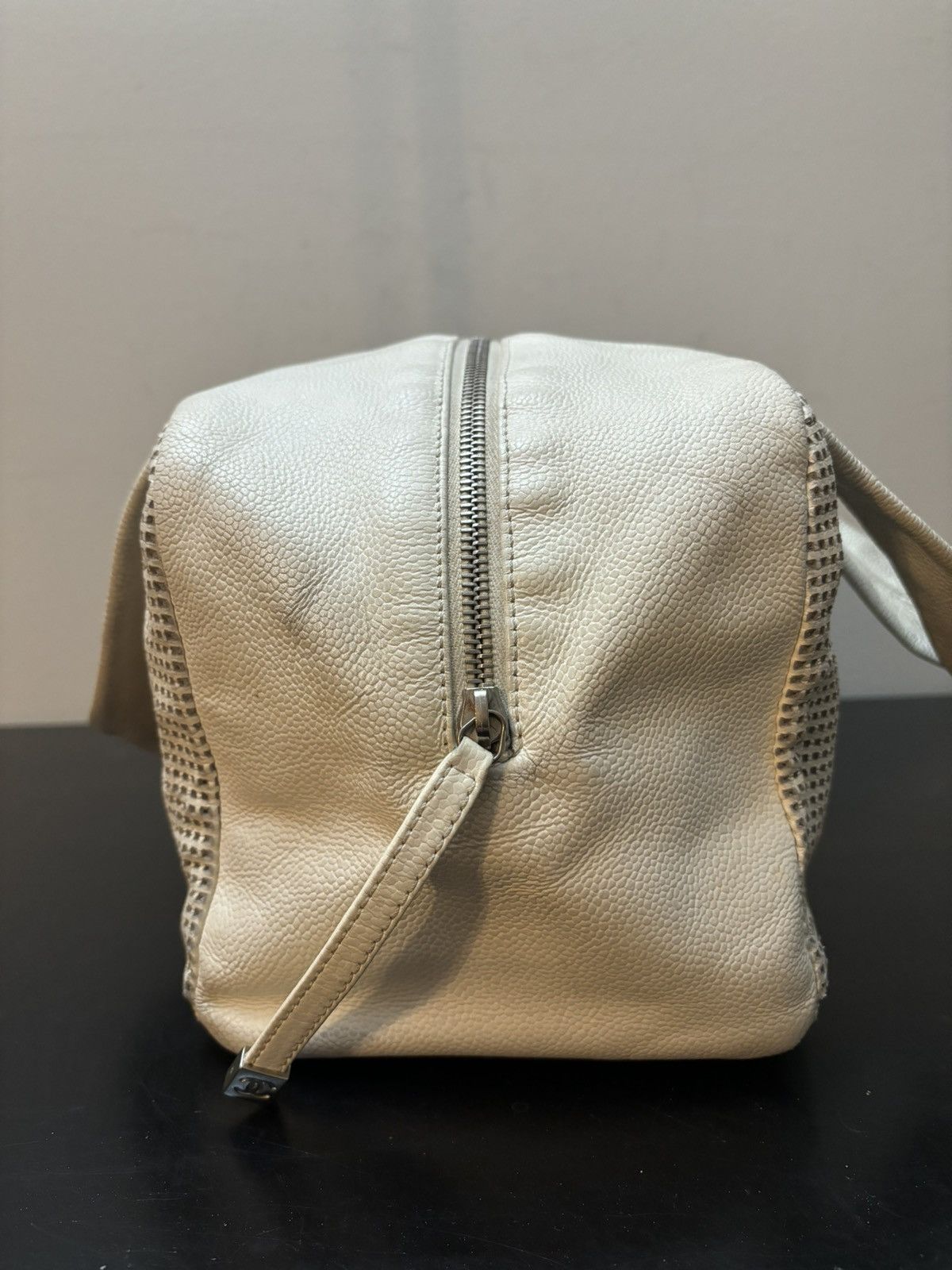 Chanel Chanel CC Coco Mark Mini Leather Boston Bag White Beige Size ONE SIZE - 5 Thumbnail