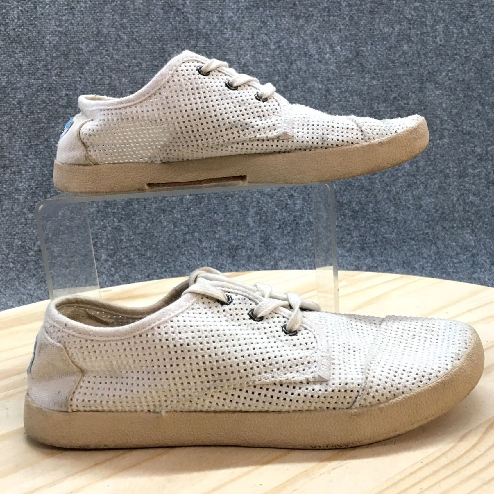 Toms TOMS Shoes Womens 6 Paseo Comfort Sneakers White Leather Lace Up Low Top Sneaker Mens? Size M / US 6-8 / IT 42-44 - 2 Thumbnail