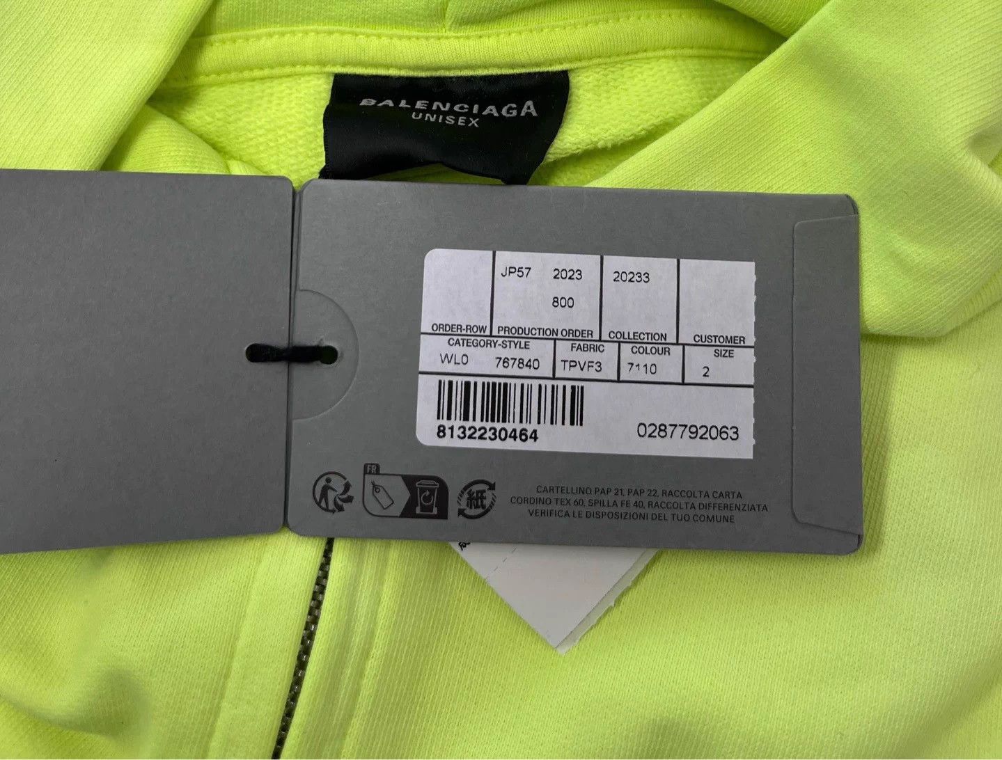 Balenciaga Balenciaga logo hoodie men's bright yellow oversized Size US M / EU 48-50 / 2 - 5 Thumbnail