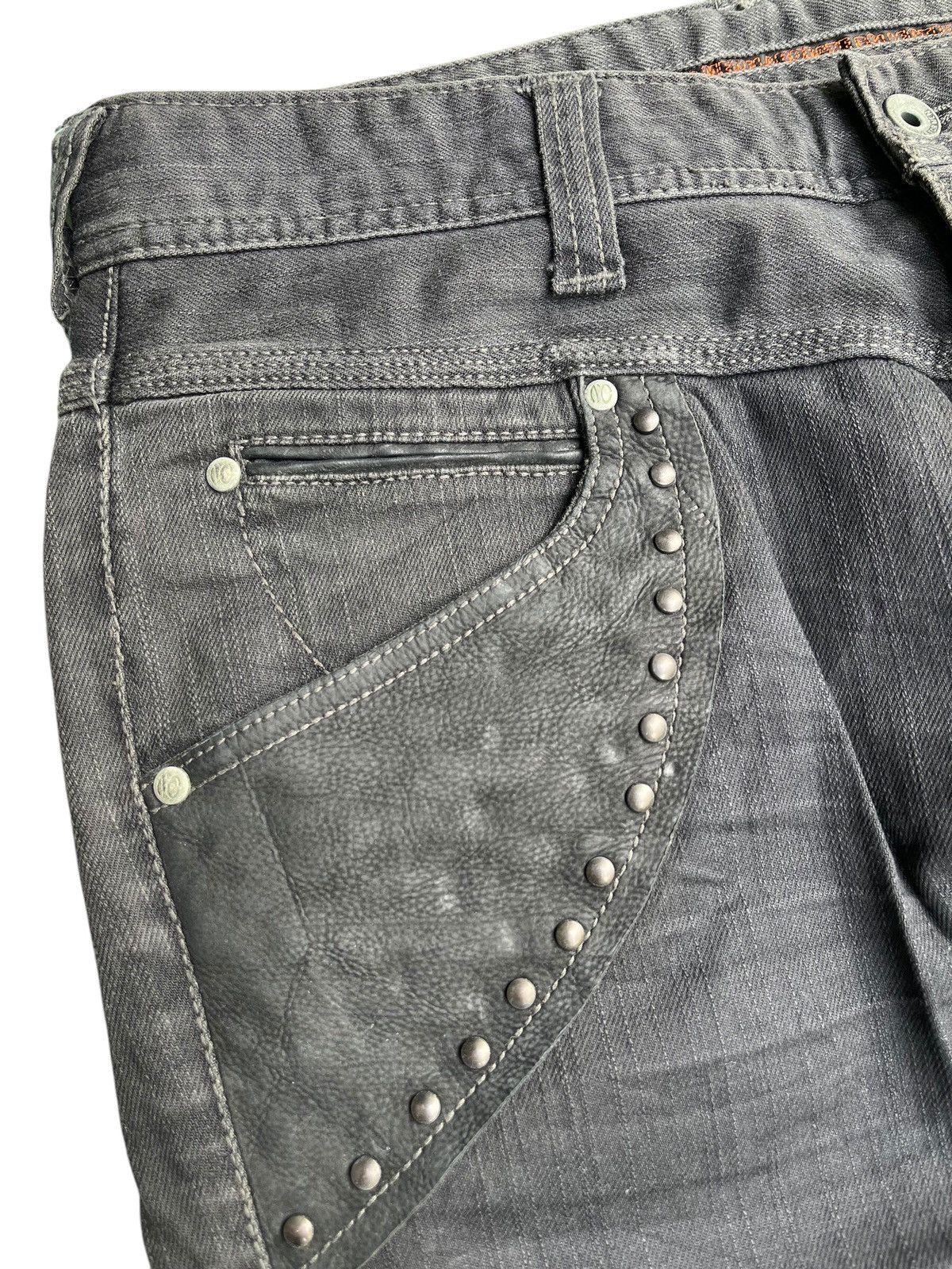 14th Addiction Nicole Club for Men studded leather pocket flare denim pants Size US 32 / EU 48 - 6 Thumbnail