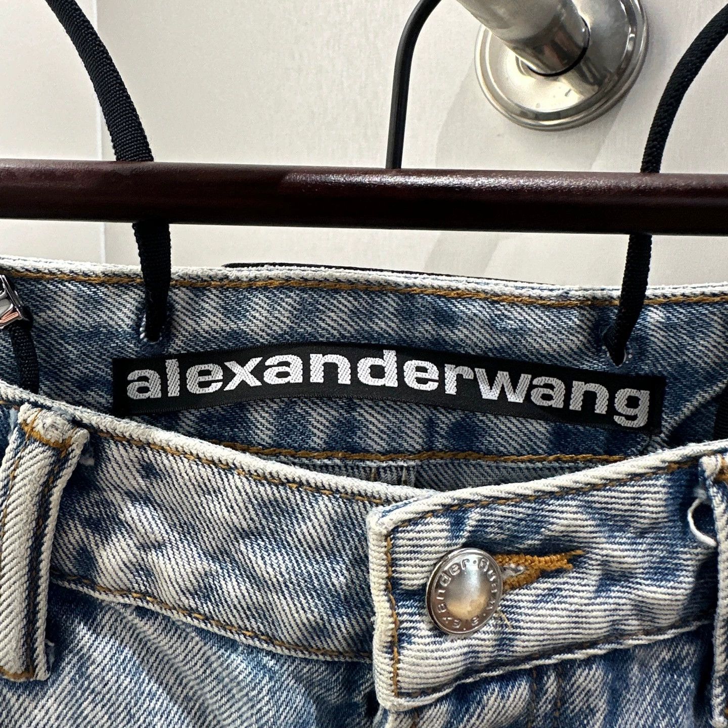 Alexander Wang Alexanderwang may395 crystal letter denim jeans 25 Size 25" / US 0 / IT 36 - 3 Thumbnail