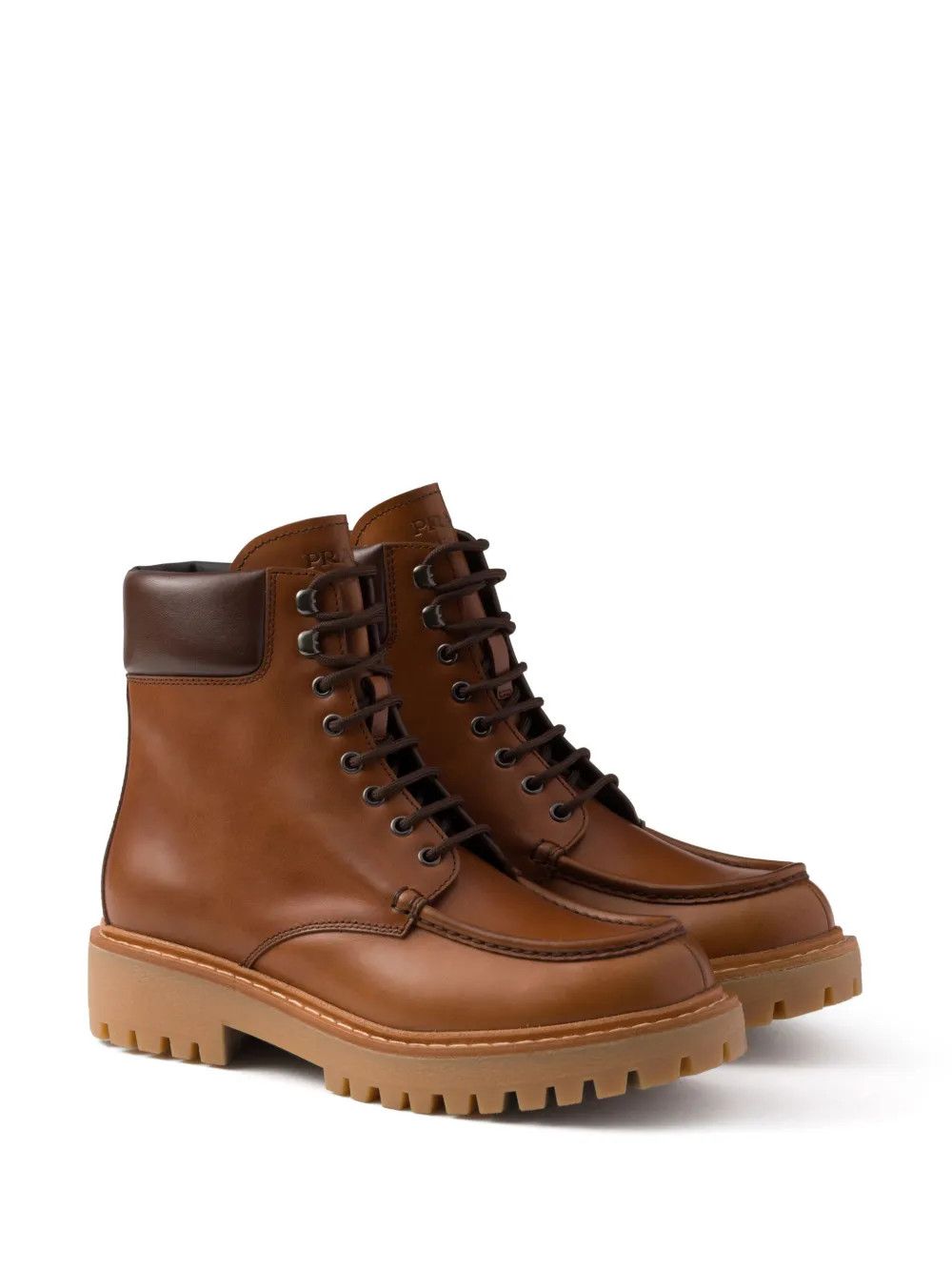Prada Prada St.Moritz Lace-up Leather Boots in brown Size US 10 / EU 43 - 1 Thumbnail