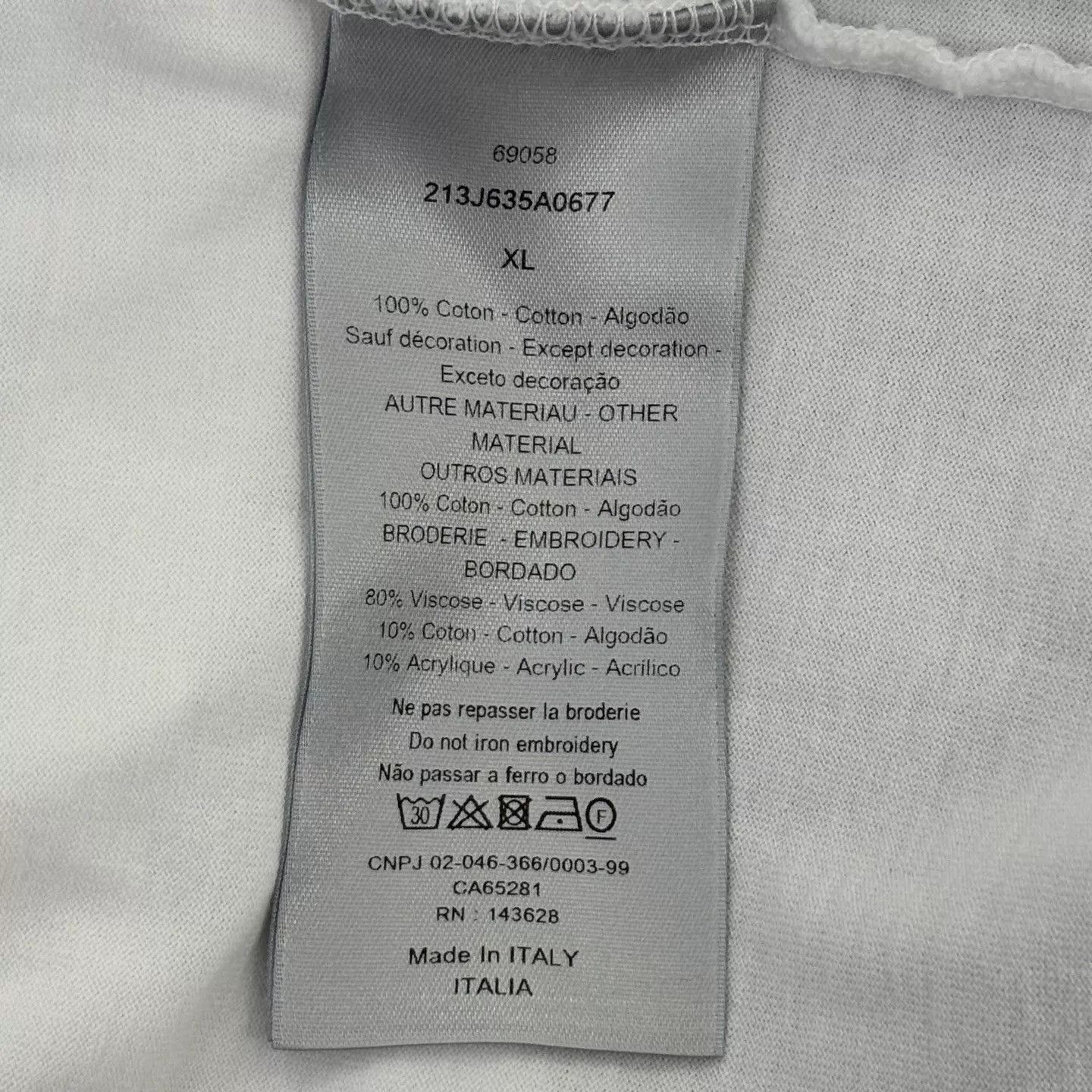 Dior DIOR b/w colorblocked embroidered logo s/s T-shirt Size US XL / EU 56 / 4 - 4 Thumbnail