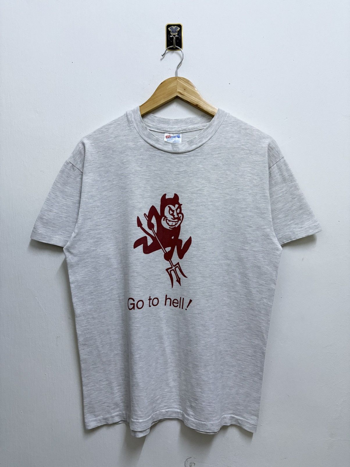 Vintage Vintage 90's Arizona University Sparky Go to Hell ! T-Shirt Size US M / EU 48-50 / 2 - 1 Thumbnail