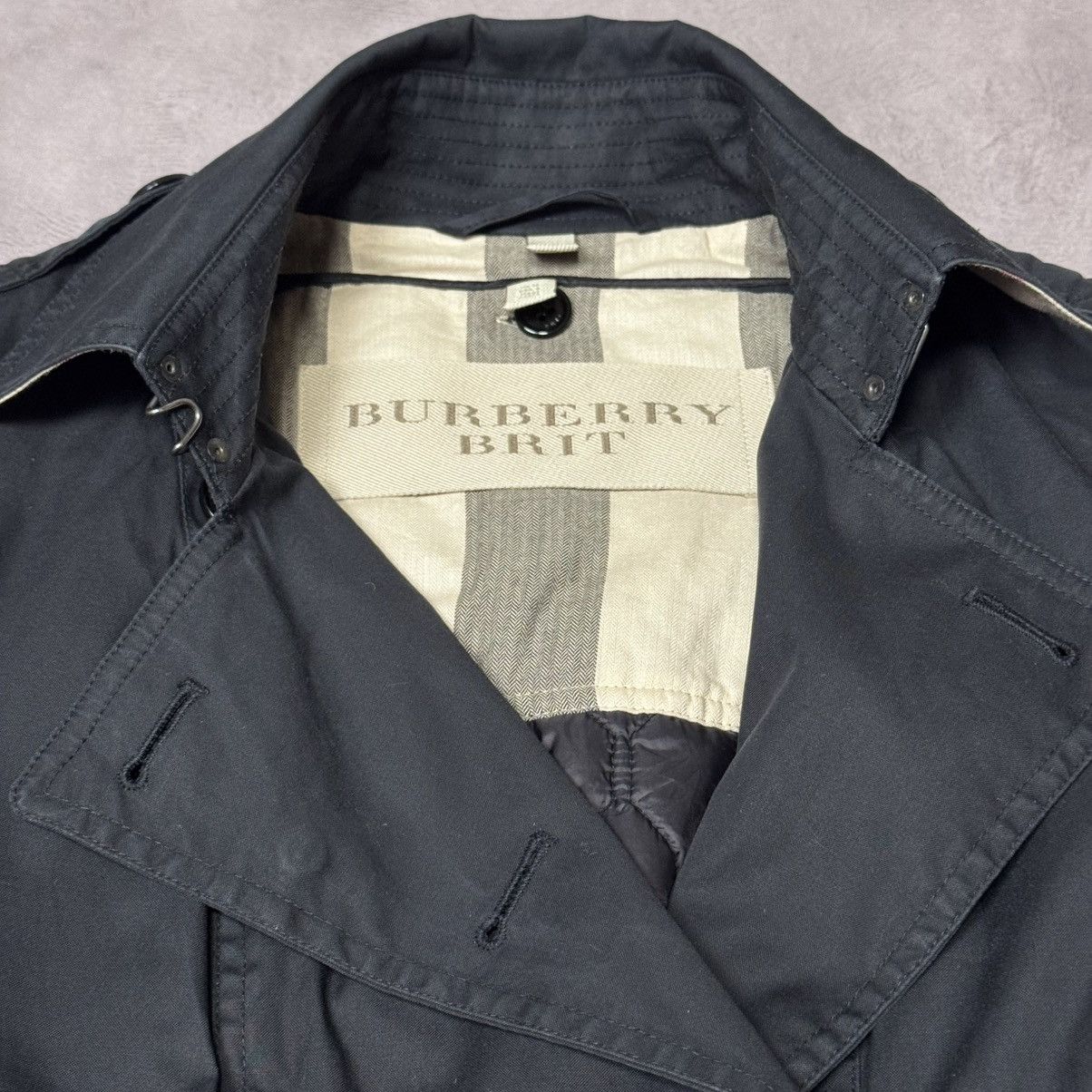 Burberry Burberry Brit Women’s Black Cotton Trench Coat Size:ITA-42 Size M / US 6-8 / IT 42-44 - 6 Thumbnail