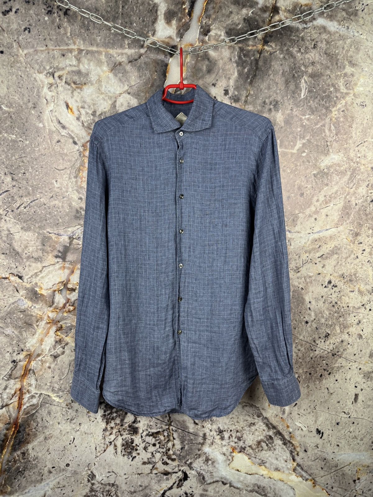 Pal Zileri Pal Zileri Linen Button Up Shirt Men’s Blue Long Sleeve Size US M / EU 48-50 / 2 - 1 Thumbnail