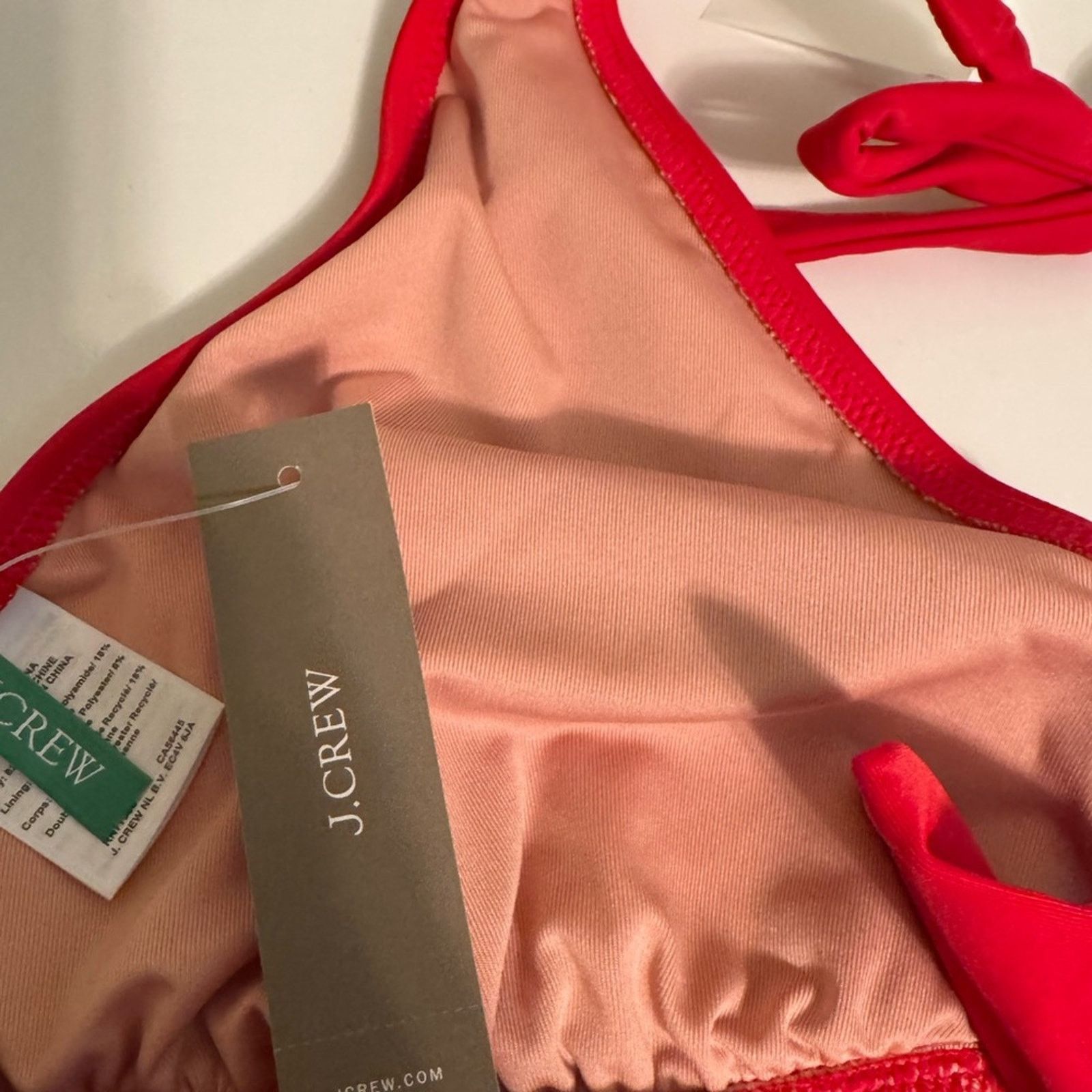J.Crew J. Crew Red Halter Bikini Top – NWT, Size Medium Size ONE SIZE - 4 Thumbnail
