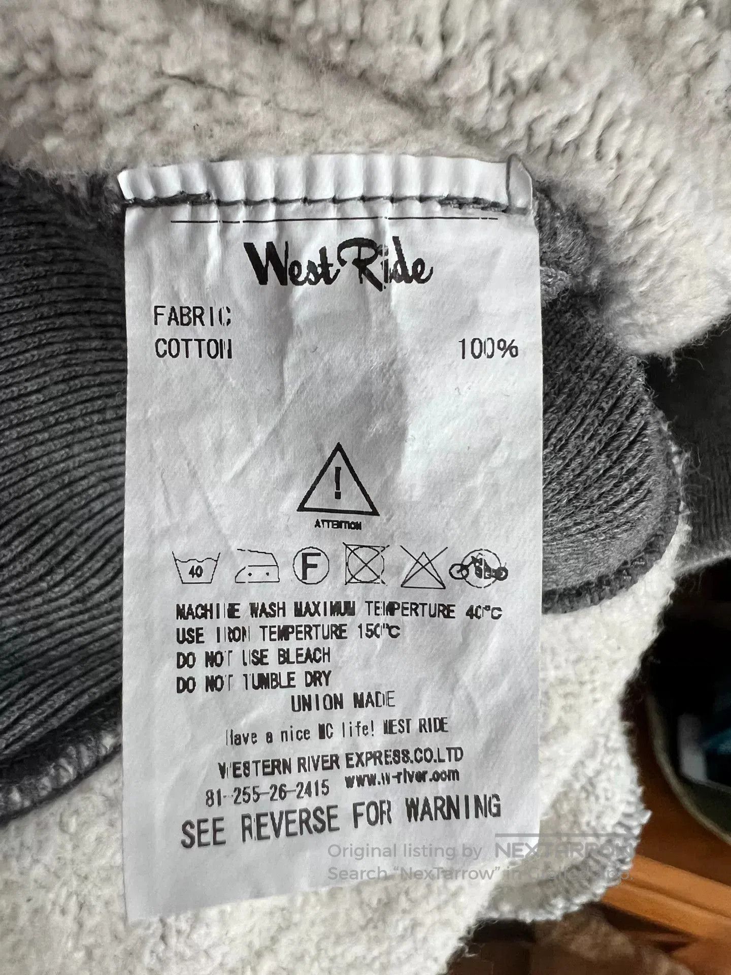 WEST RIDE vintage heavy duty button-up sweatshirt. Size US L / EU 52-54 / 3 - 6 Thumbnail