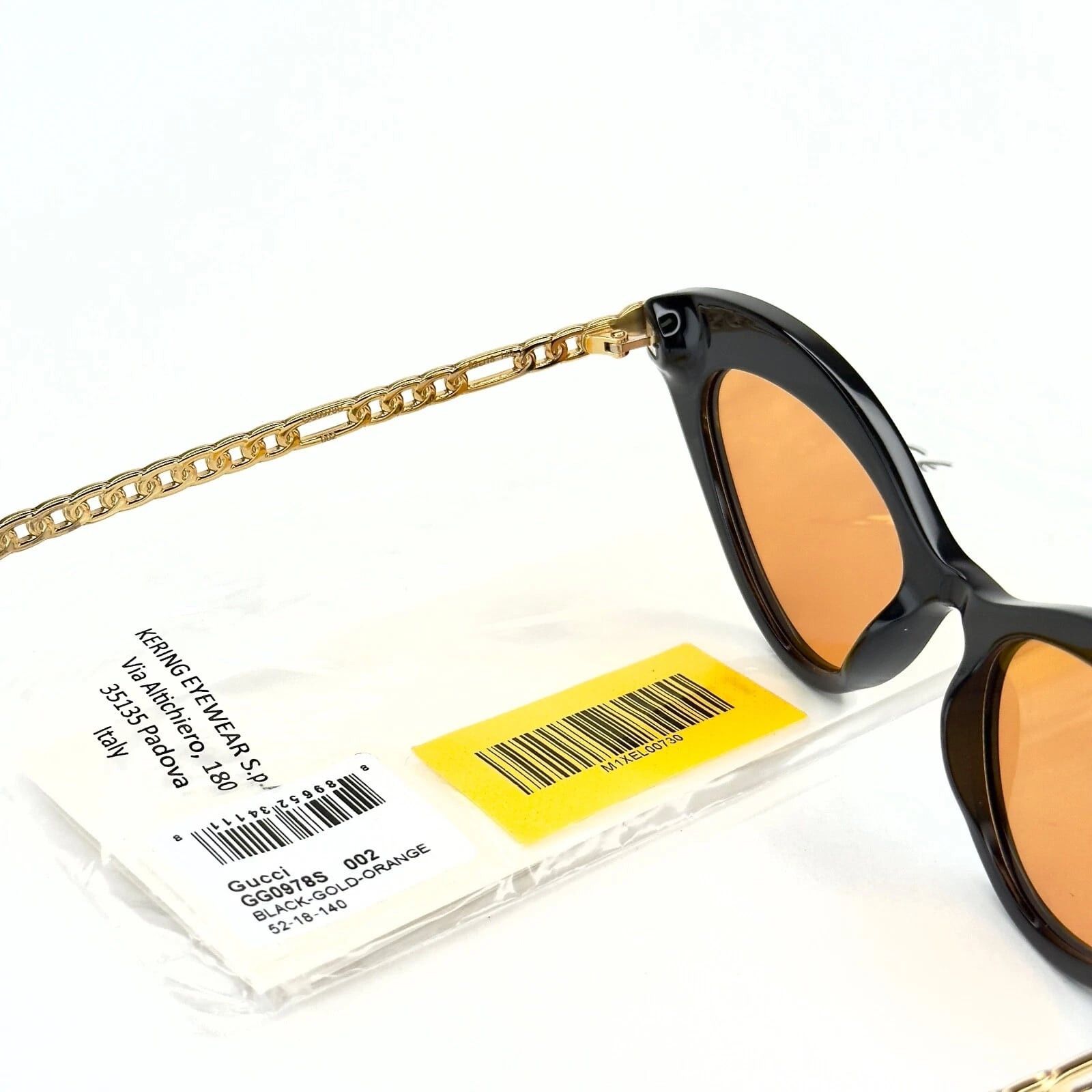 Gucci GUCCI GG0978S CHAIN 0978 Gold Black Orange Heart 002 Size ONE SIZE - 3 Thumbnail