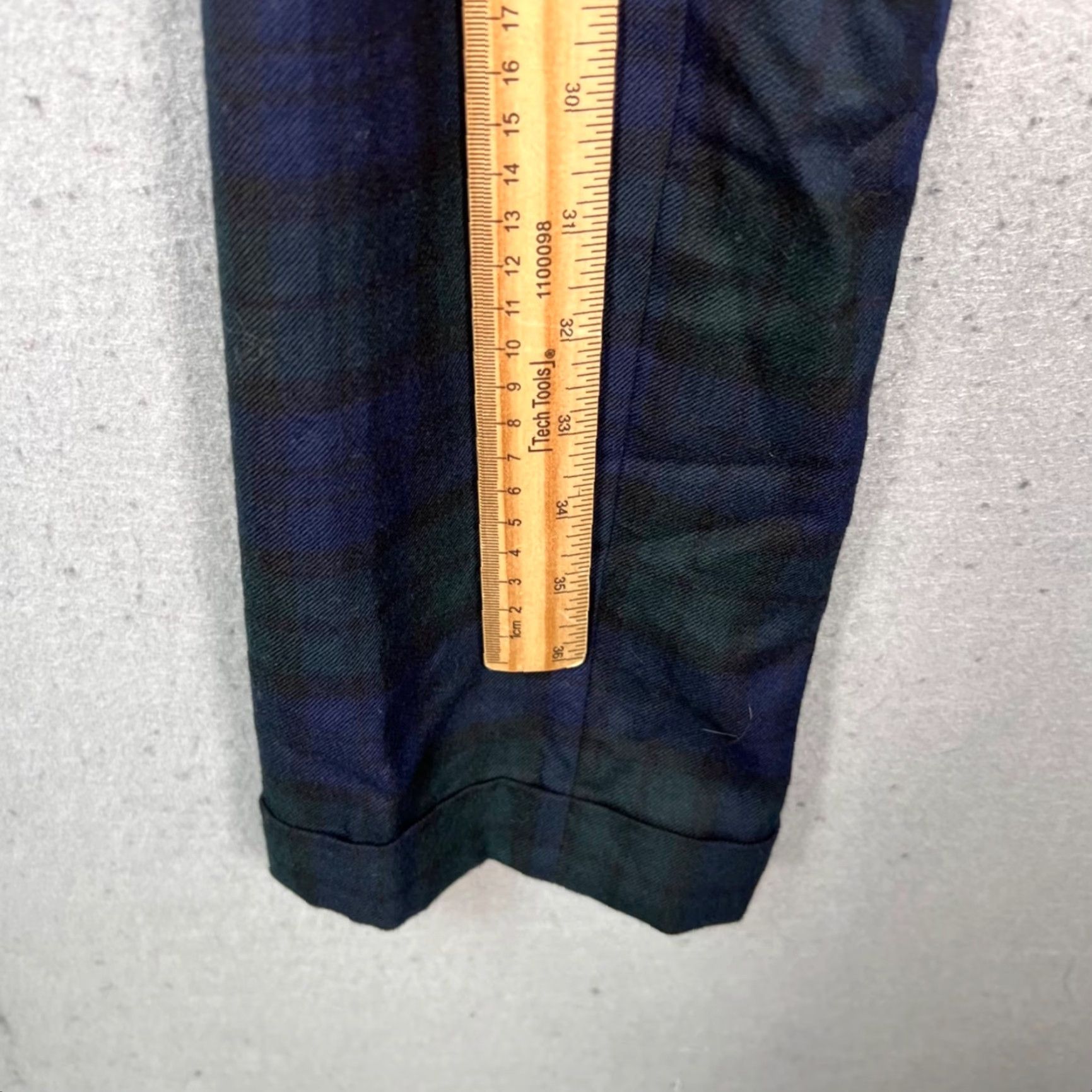 Banana Republic Banana Republic Mens Dress Pants 33 Blue & Green Plaid Tapered Wool Blend Size US 33 - 6 Thumbnail
