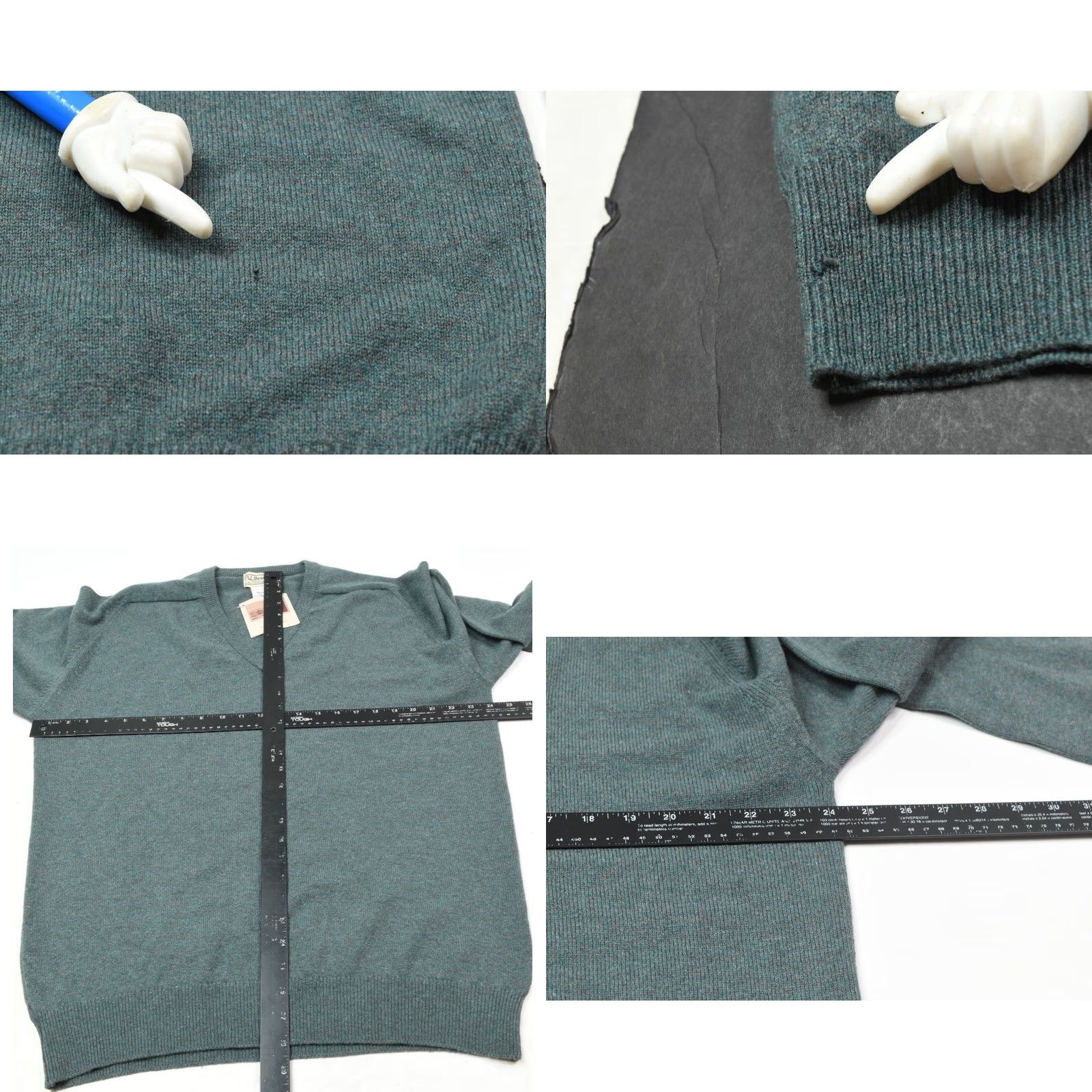 Vintage LL Bean Sweater Men Large Blue Long Sleeve V-Neck Pullover 100% Lambswool Size US L / EU 52-54 / 3 - 8 Thumbnail