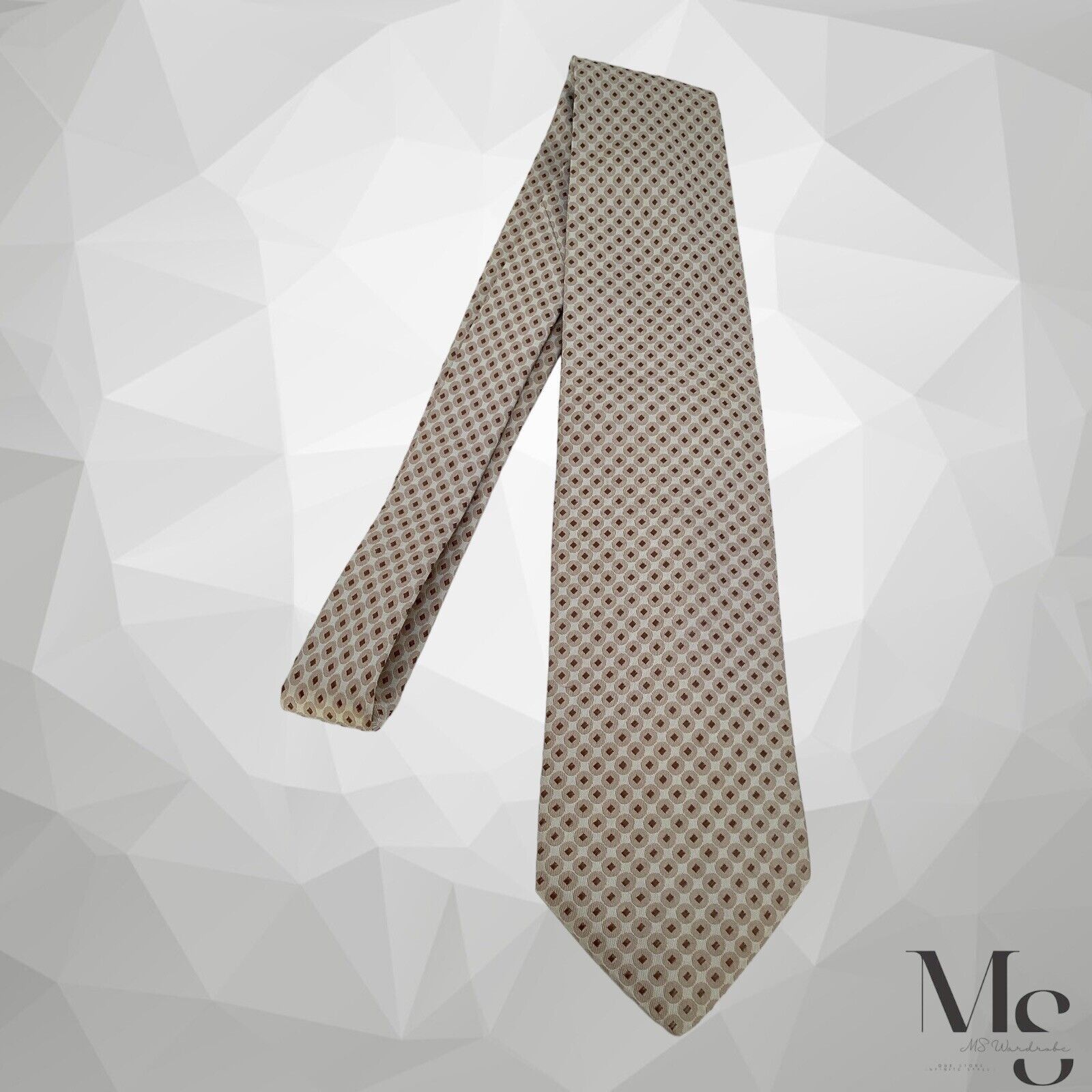 Other TOM RUSBORG Beige Geometric Luxury Silk Tie Made In Italy Size ONE SIZE - 6 Thumbnail
