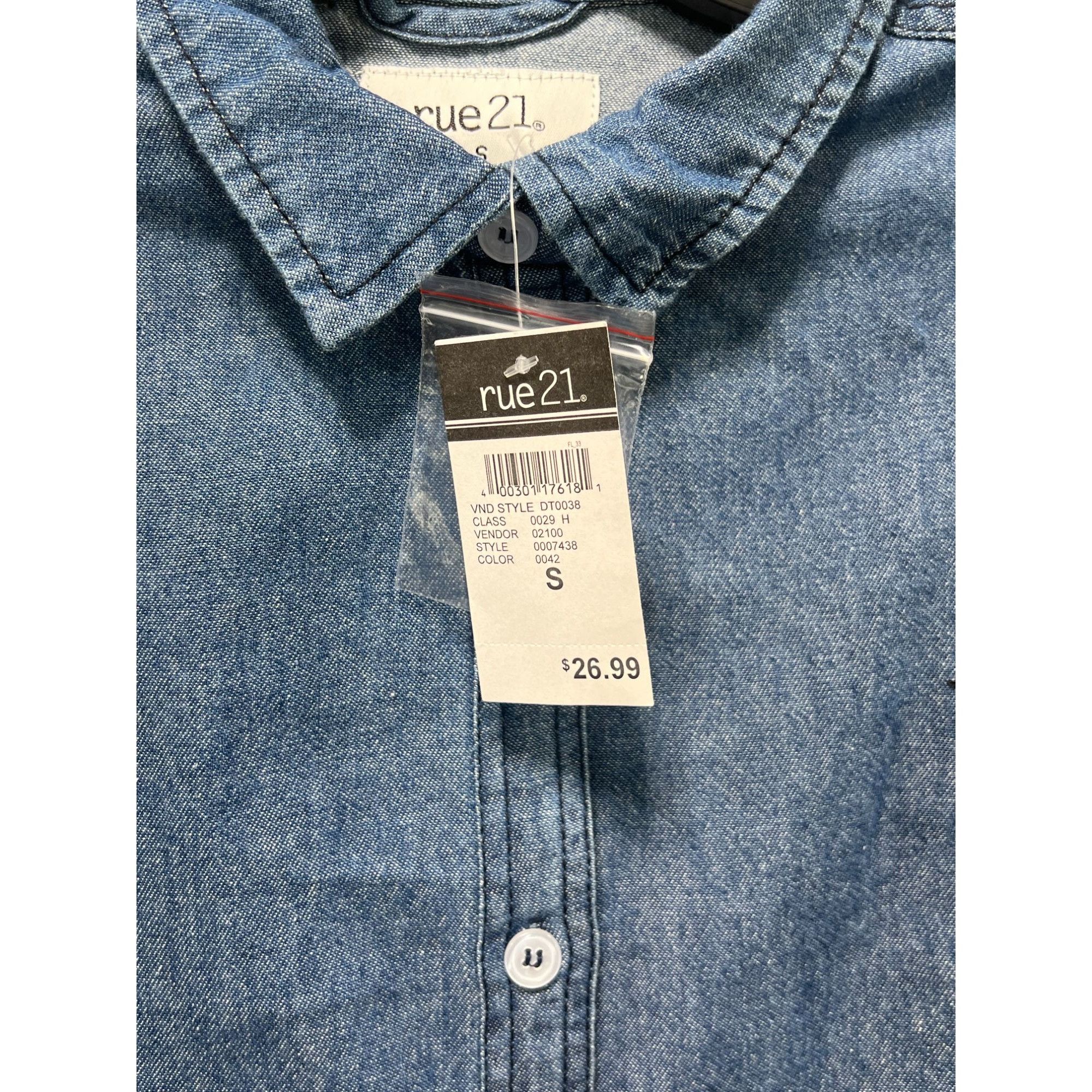 rue21 Rue 21 - Women's Chambray Long Sleeve Button Down Shirt With Size S / US 4 / IT 40 - 9 Thumbnail