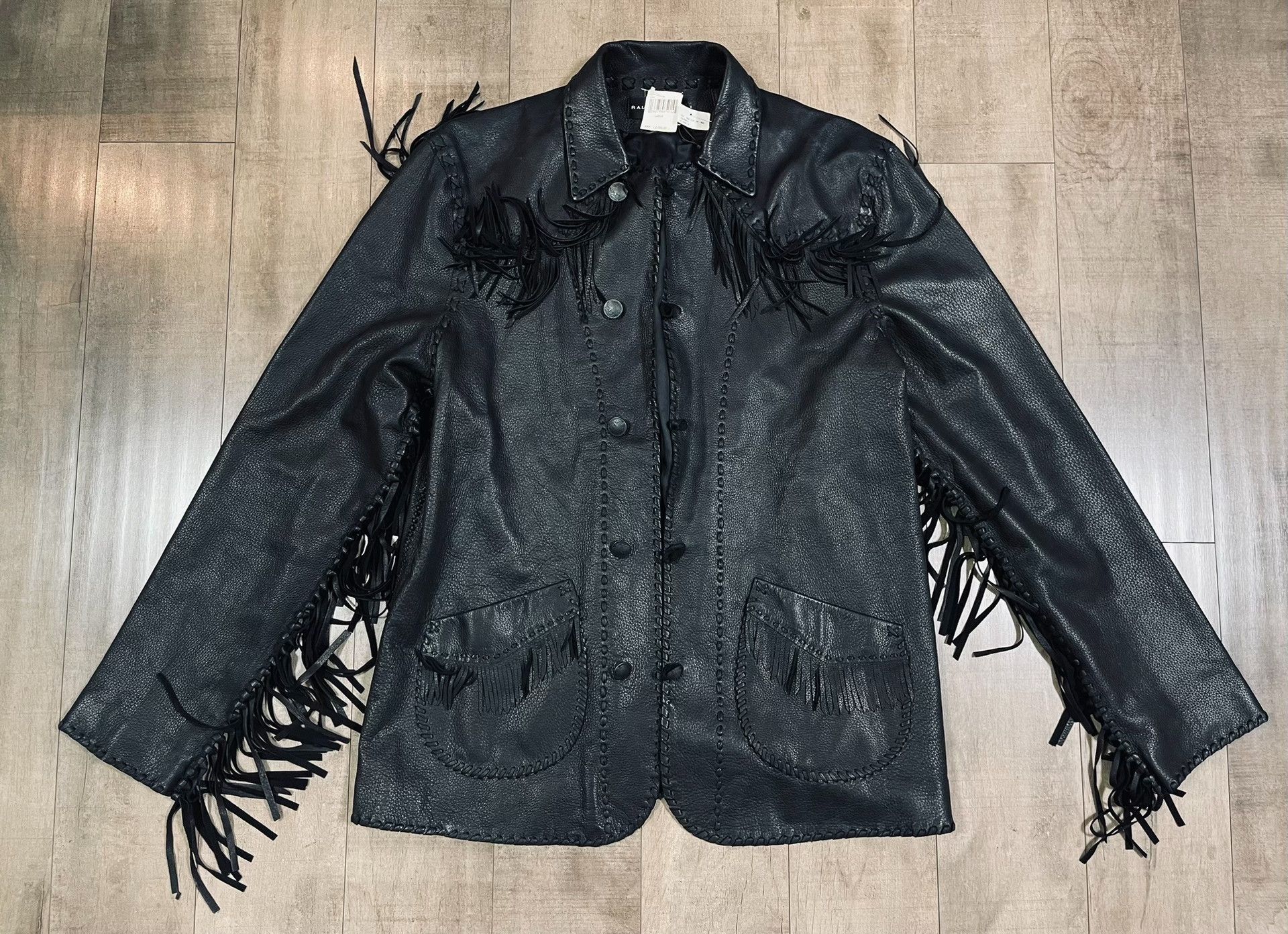 Ralph Lauren Black Label Ralph Lauren RRL Style Fringe Deerskin Leather Jacket Size US M / EU 48-50 / 2 - 1 Thumbnail