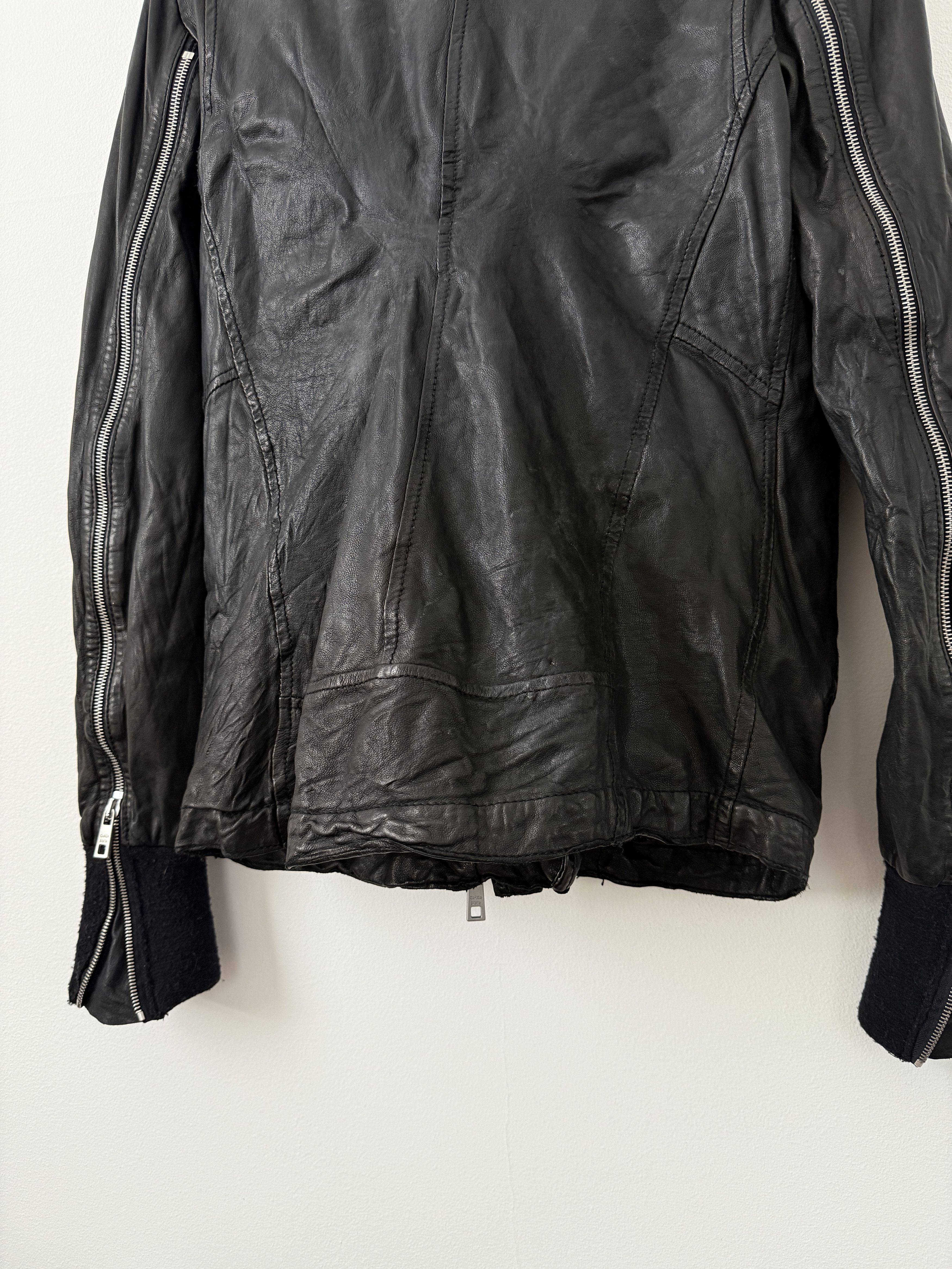 Giorgio Brato Leather Zipper Moto Jacket Size M / US 6-8 / IT 42-44 - 14 Thumbnail