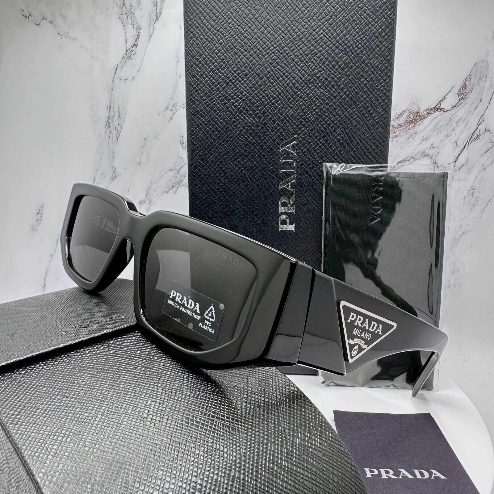 Prada NEW PRADA Sunglasses Black Square Size ONE SIZE - 1 Thumbnail