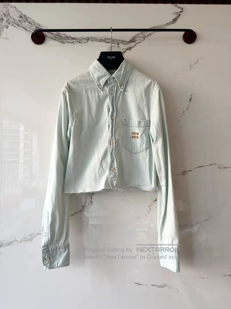 Miu Miu Miu Miu Light blue denim shirt jacket Size XS / US 0-2 / IT 36-38 - 1 Thumbnail