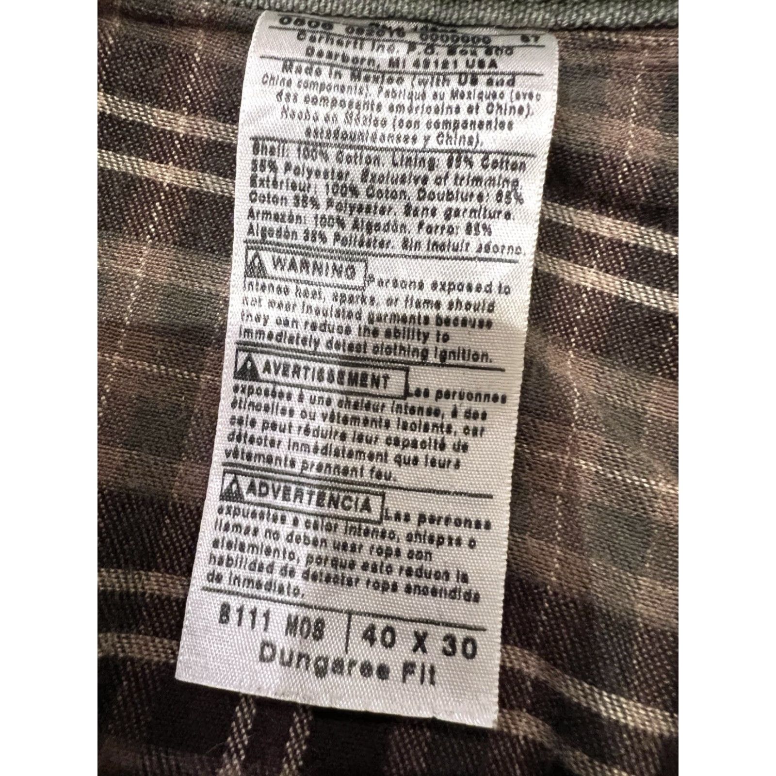 Carhartt Carhartt Mens Moss Green Flannel Lined Carpenter Pants 40x29 Zip 5-Pocket Design Loose Original Fit Straight Size US 40 / EU 56 - 2 Thumbnail