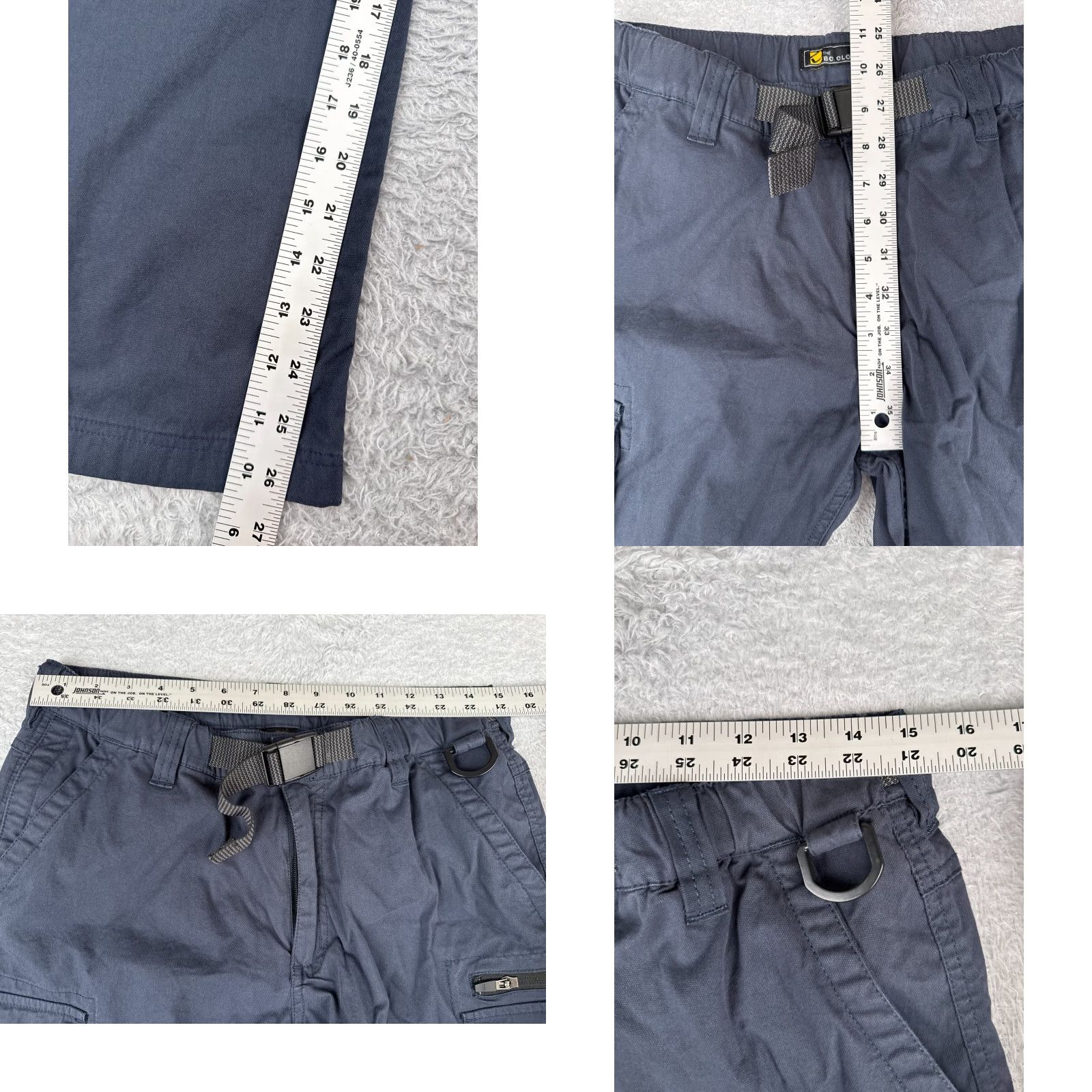 Vintage BC Clothing Cargo Pants Mens 32 Blue Convertible Belted Activewear 32x27 Size US 32 / EU 48 - 8 Thumbnail