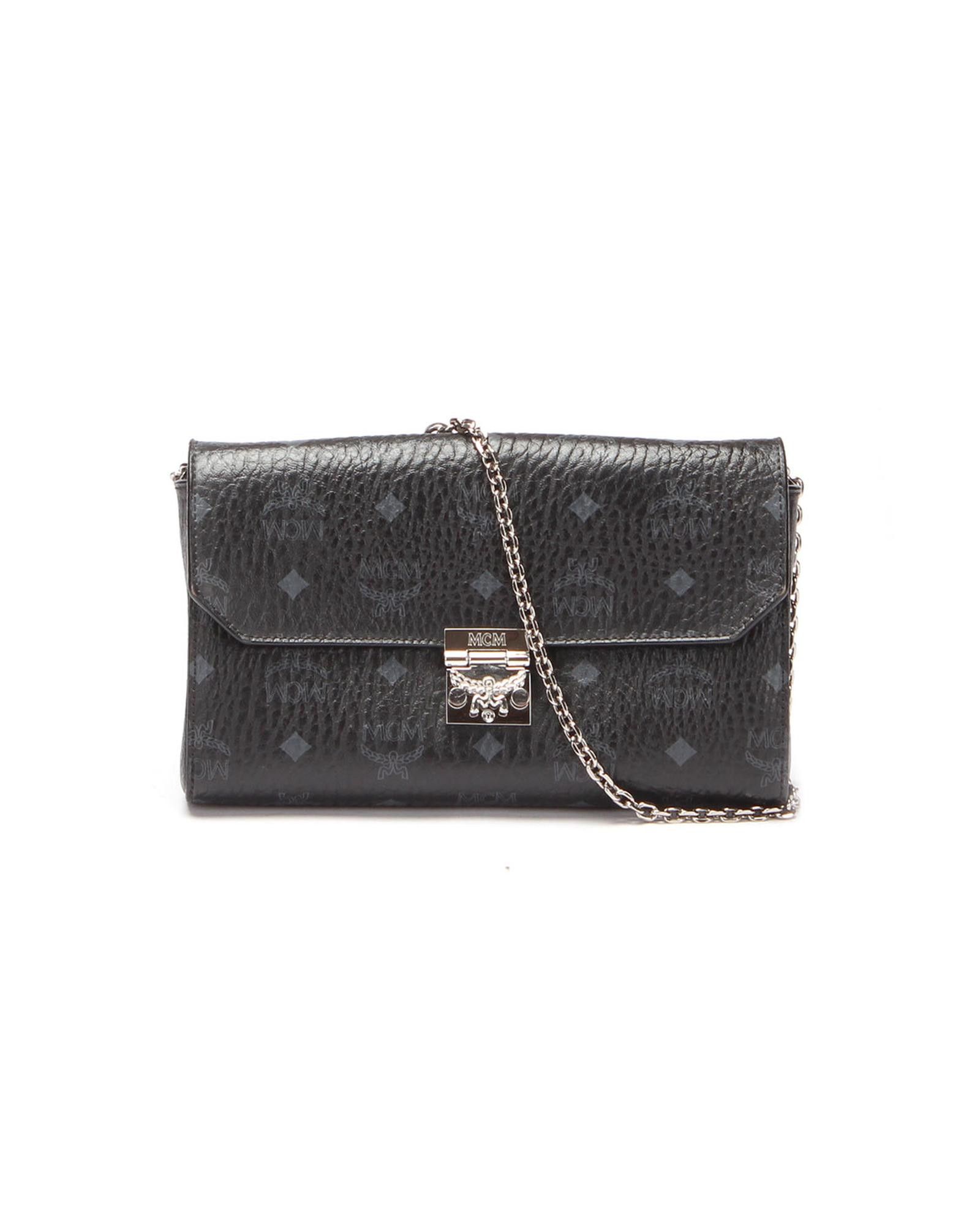 image of MCM Black Crossbody Bag With Visetos Pattern, Women's